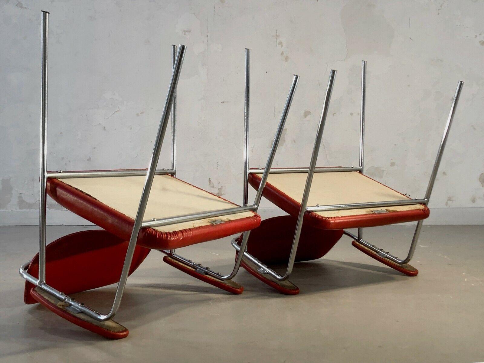 2 MID-CENTURY-MODERN MODERNIST CHAIRS by PIERRE PAULIN, STEINER, France 1950 For Sale 5