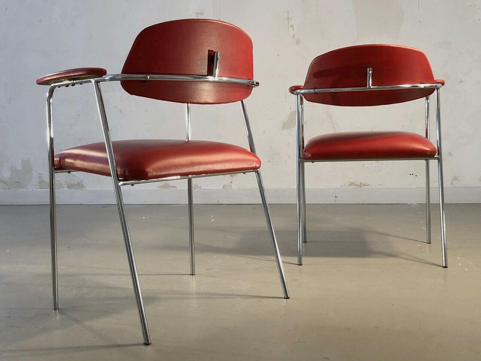 Mid-20th Century 2 MID-CENTURY-MODERN MODERNIST CHAIRS by PIERRE PAULIN, STEINER, France 1950 For Sale