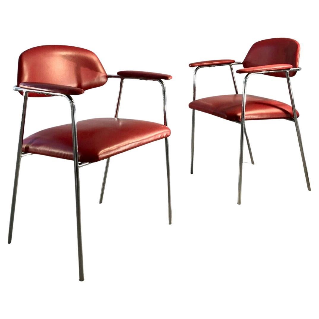 2 MID-CENTURY-MODERN MODERNIST CHAIRS by PIERRE PAULIN, STEINER, France 1950 For Sale