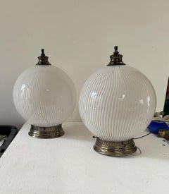 2 Mid-Century Modern Venini, ´Tessuto´Flush Mounts, Unused, ca 1970 Murano Glass