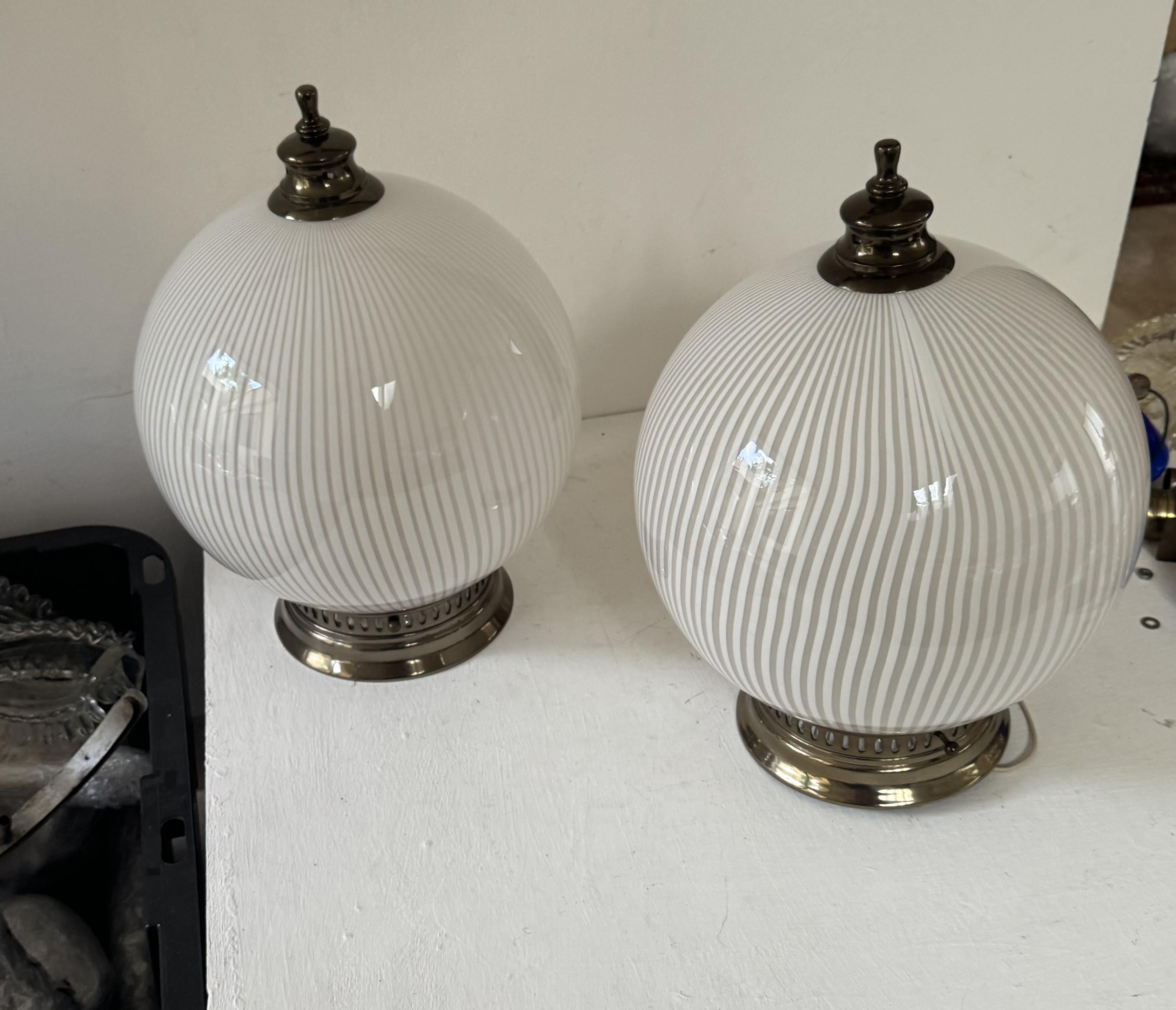 Hand-Crafted 2 Mid-Century Modern Venini, ´Tessuto´Flush Mounts, Unused, ca 1970 Murano Glass For Sale