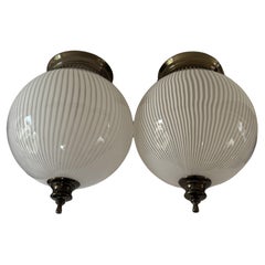 2 affleurants " Tessuto " de Venini, Modernity, sans usage, vers 1970 Verre de Murano