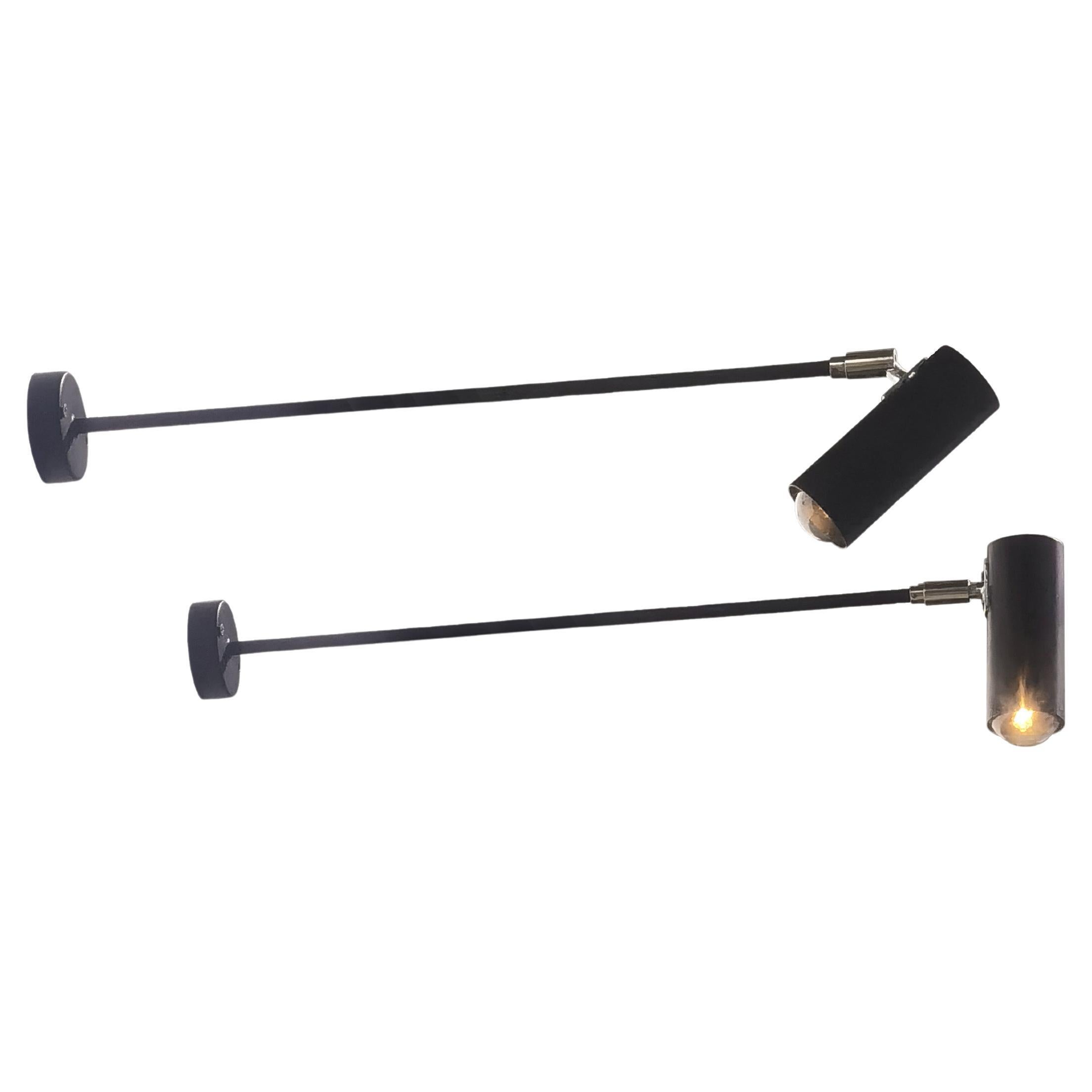 2 APARATOS DE PARED MODERNOS DEL MEDIO SIGLO de RENE-JEAN CAILLETTE PARSCOT Francia 1950