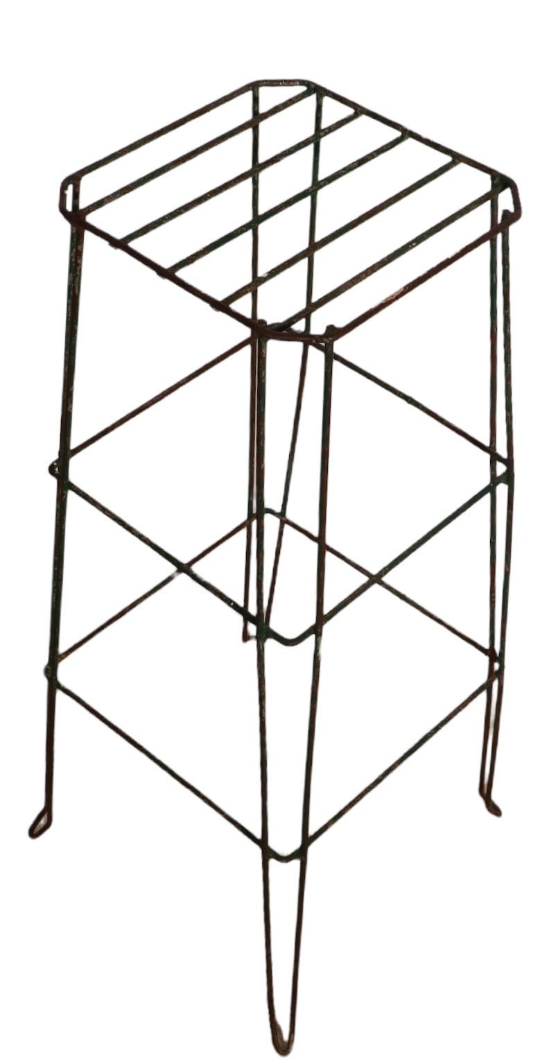 2 Mid-Century Wire, Wrought Iron Plant Stands Offered Individually For Sale 6