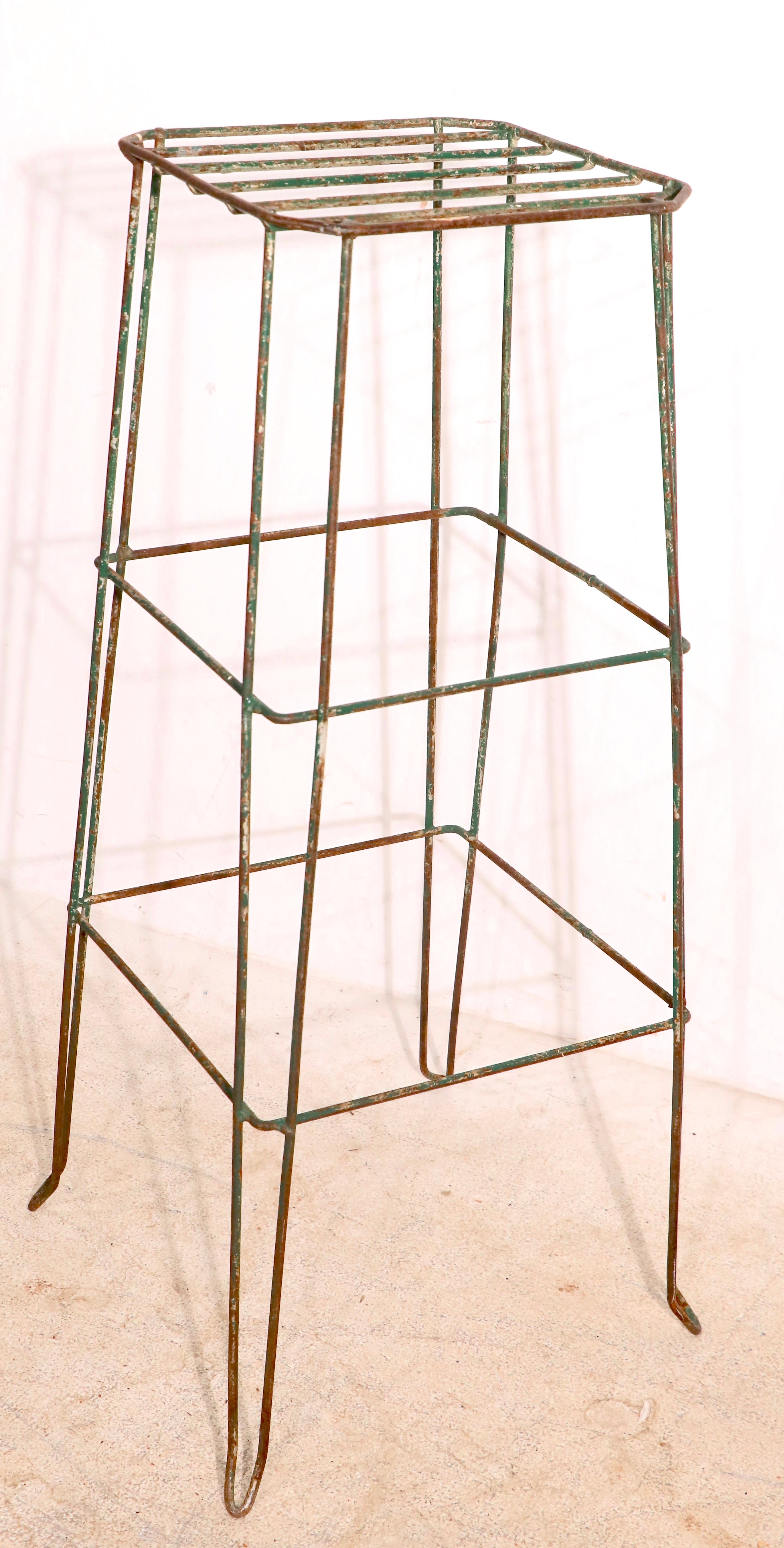 American 2 Mid-Century Wire, Wrought Iron Plant Stands Offered Individually For Sale