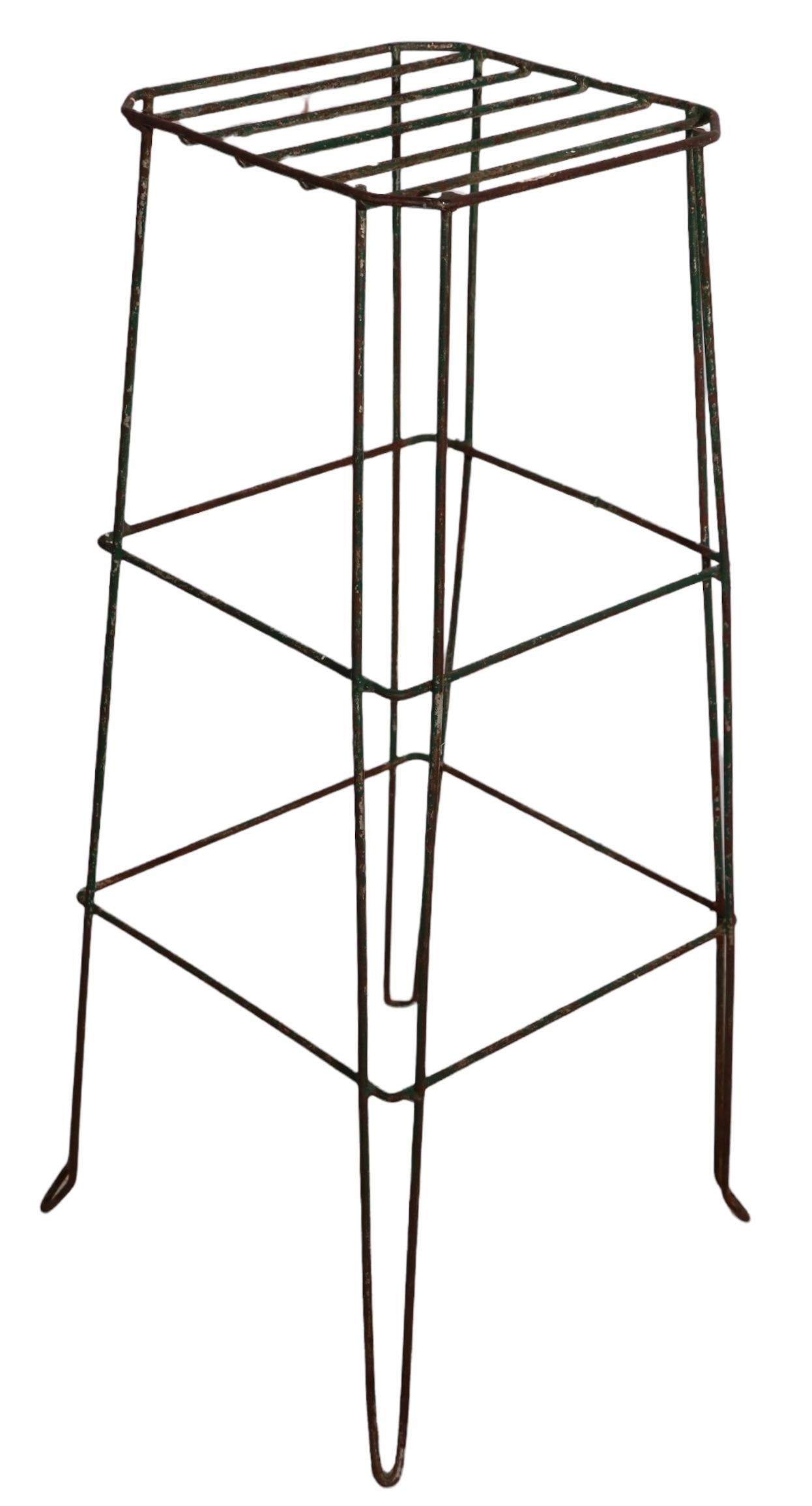20th Century 2 Mid-Century Wire, Wrought Iron Plant Stands Offered Individually For Sale