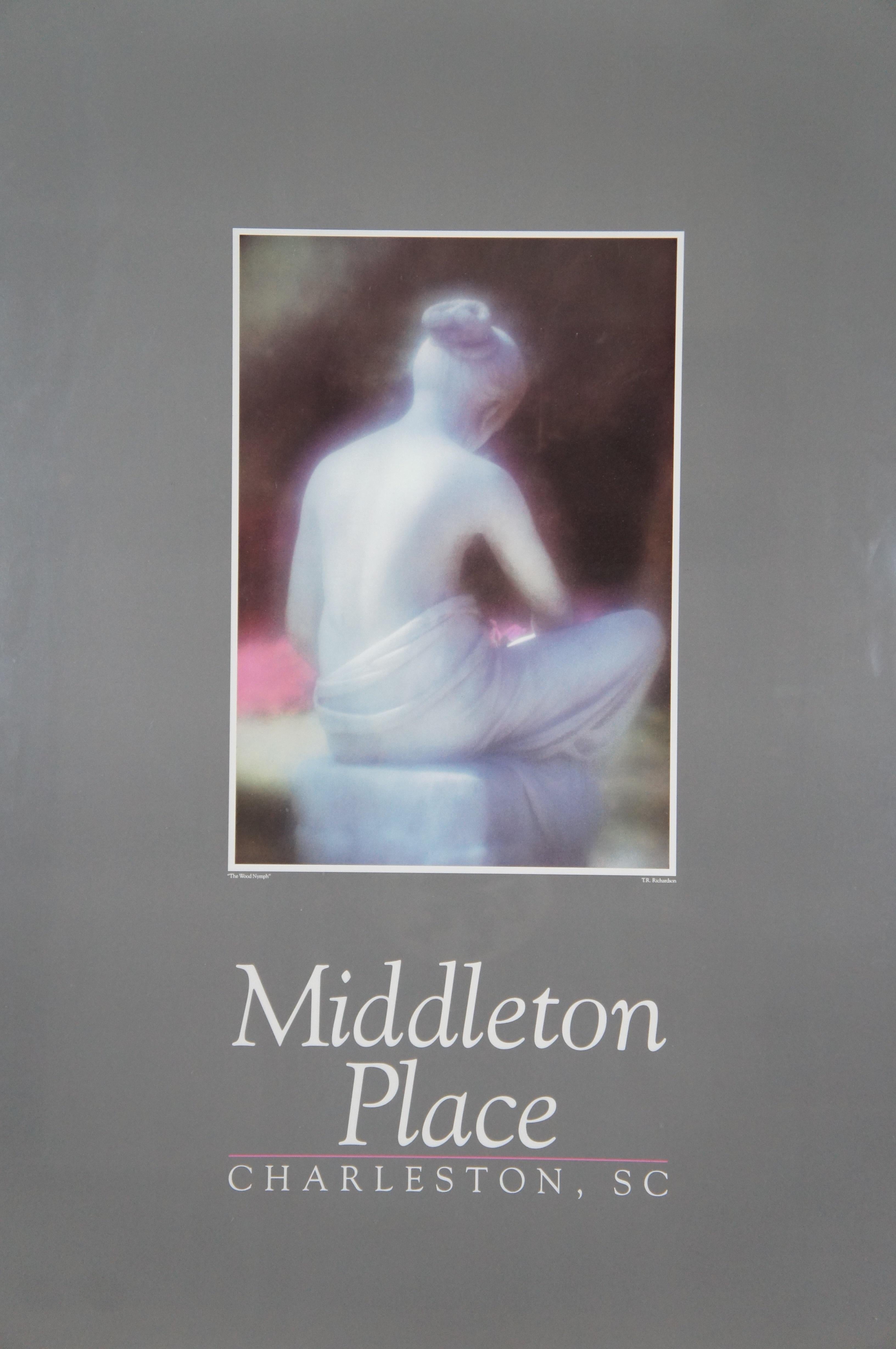 Paper 2 Middleton Place Wood Nymph Statue Framed Lithograph & Poster Print For Sale