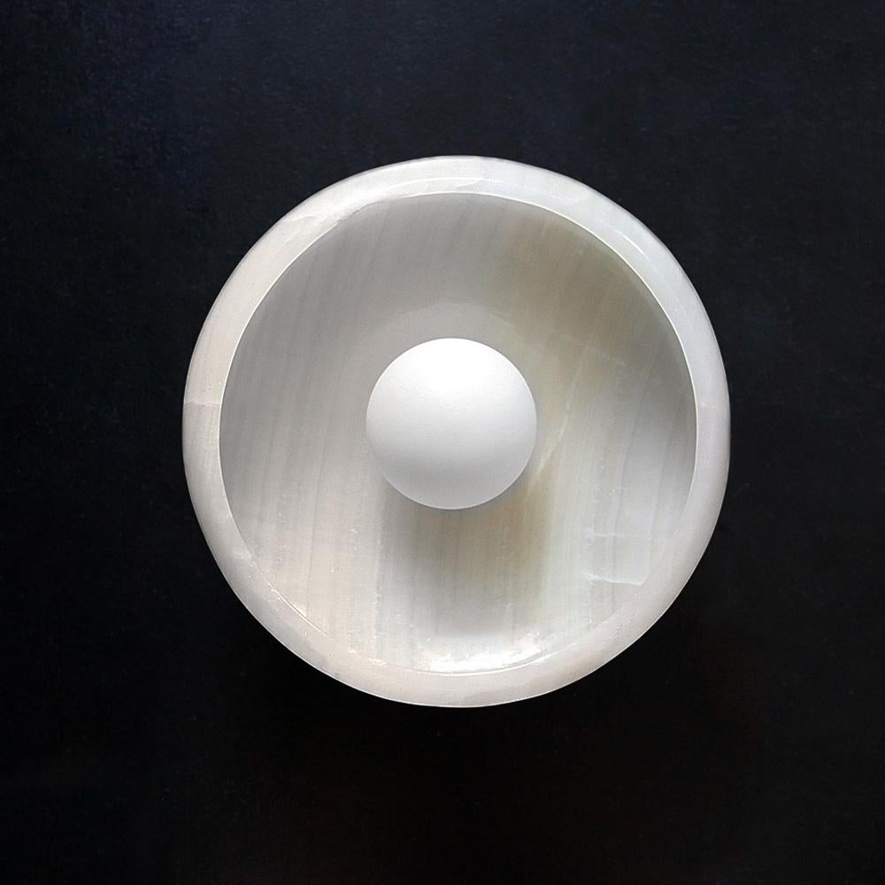 (2) Milk Onyx Sconces, (2) Black + White Onyx Sconces, Piedra Collection In New Condition In New York, NY