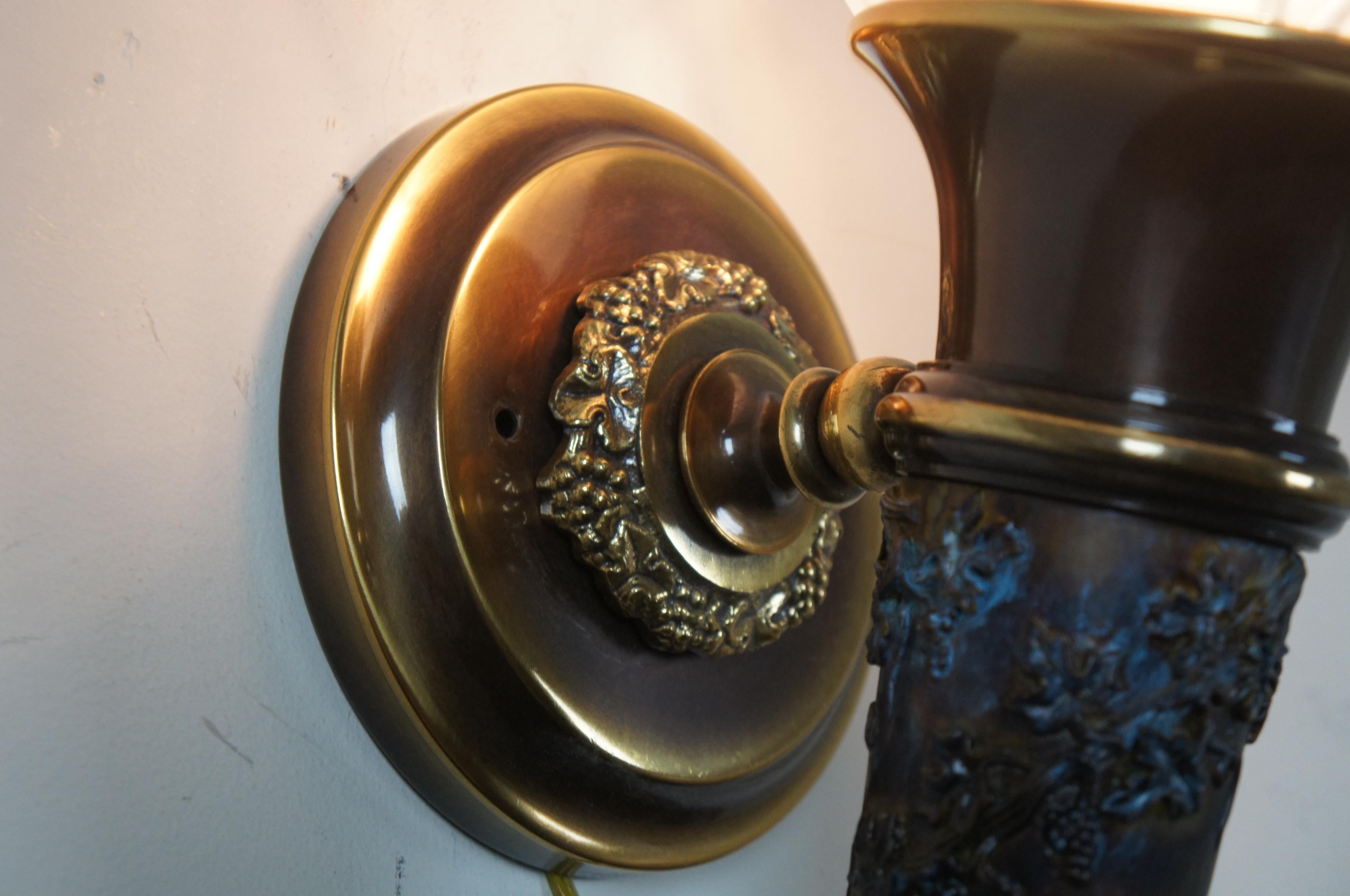2 Minka Lavery French Empire Torchiere Grape Vine Wall Sconce Light Lantern 3