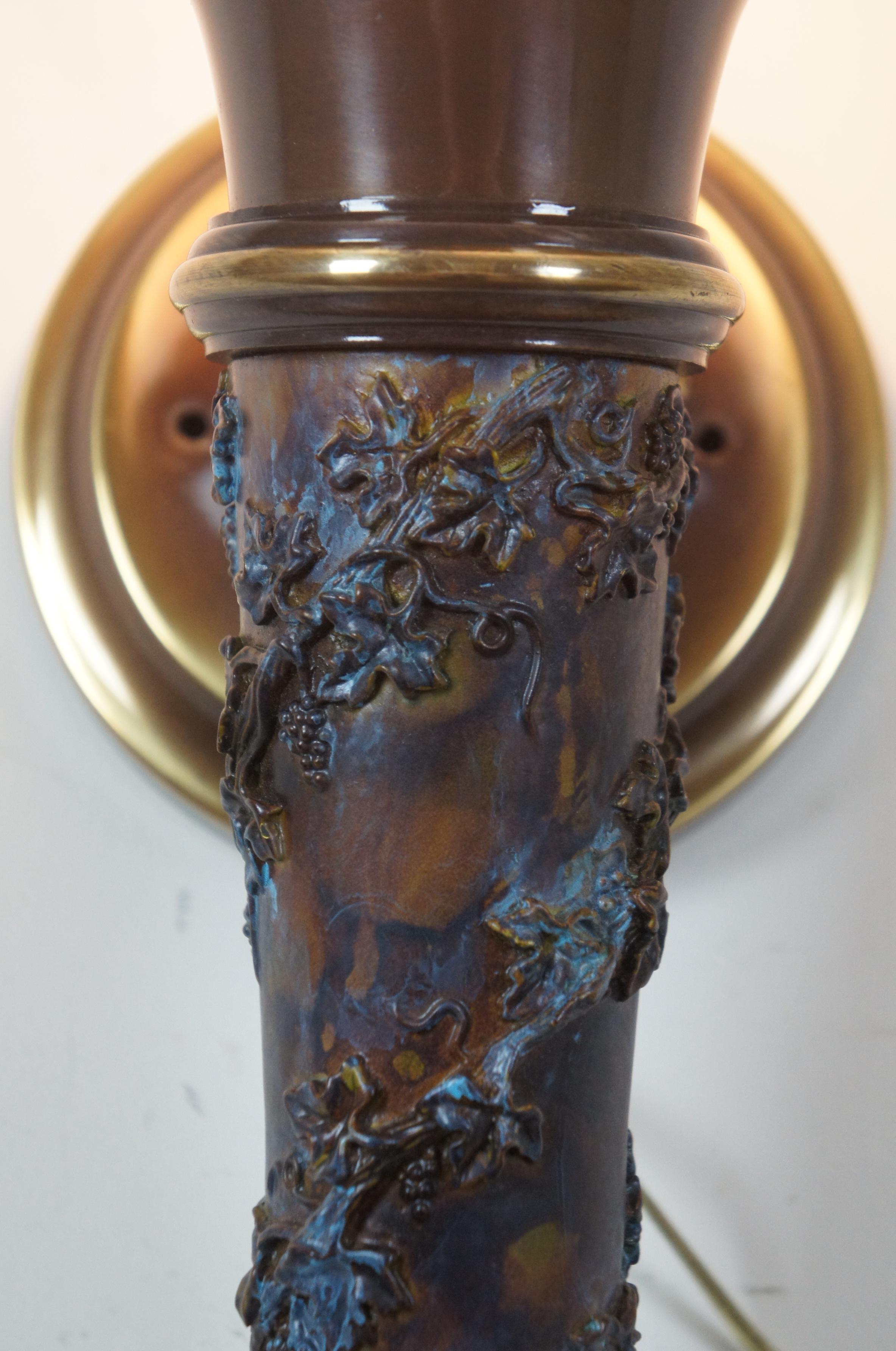 2 Minka Lavery French Empire Torchiere Grape Vine Wall Sconce Light Lantern 5