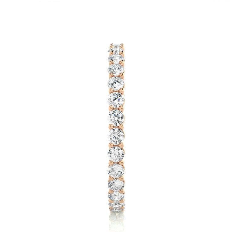 For Sale:  2 mm Round Moissanite Eternity Band Ring for Her in Rose Gold Plated 925 Silver 4