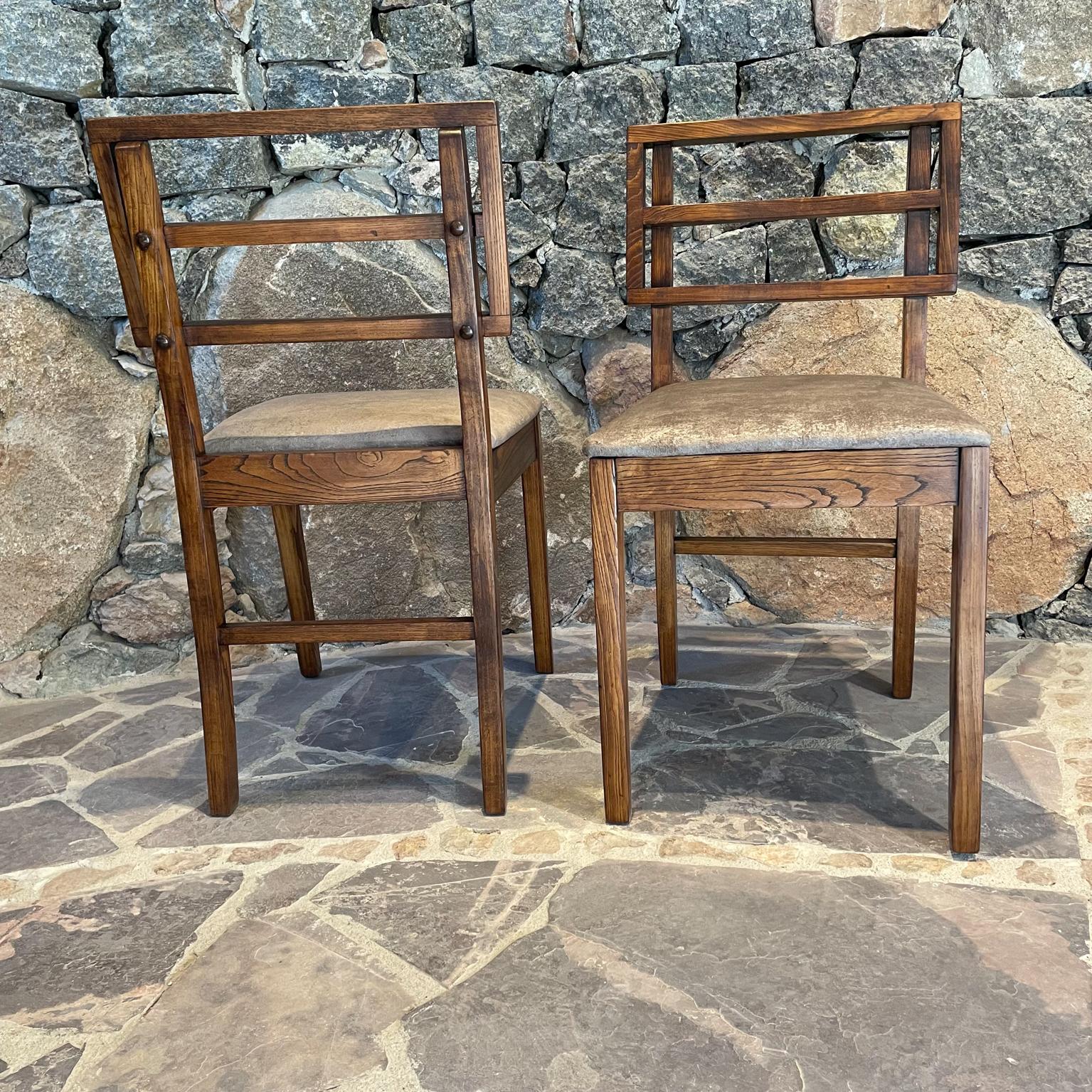 Mid-Century Modern 2 Modern Side Chairs in Oak, Style of Paul Laszlo Glenn of Calif 1960s Restored For Sale