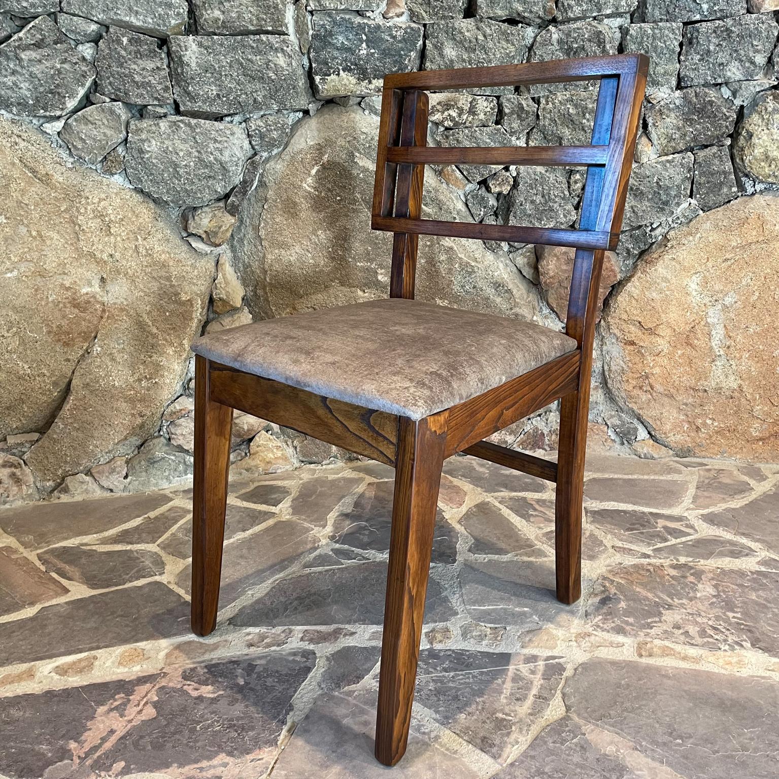 Fabric 2 Modern Side Chairs in Oak, Style of Paul Laszlo Glenn of Calif 1960s Restored For Sale