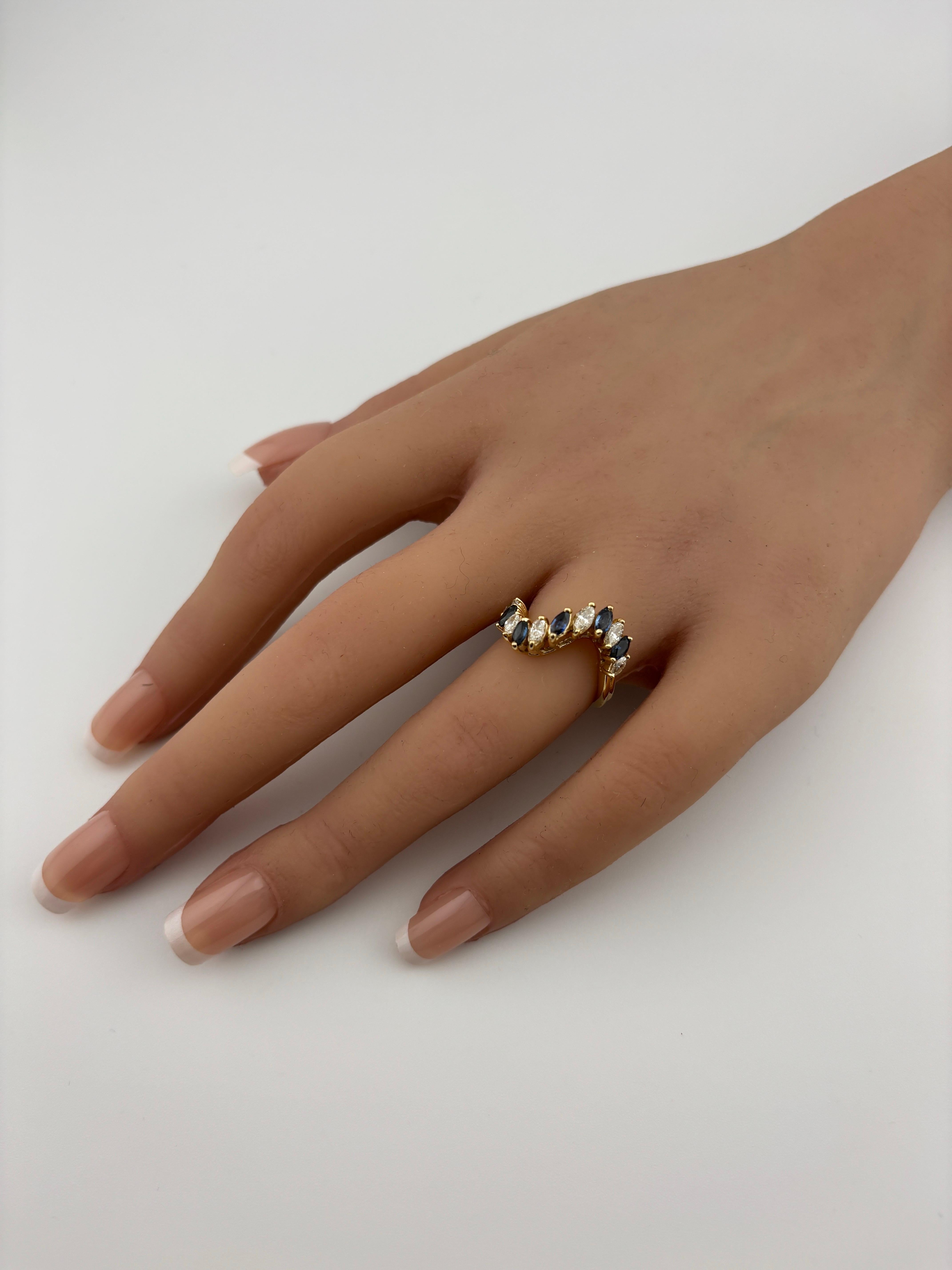 2 Modern Stacking Rings/Bands/Sapphire & Diamond Band/Ruby & Diamond Band/14KYG For Sale 5