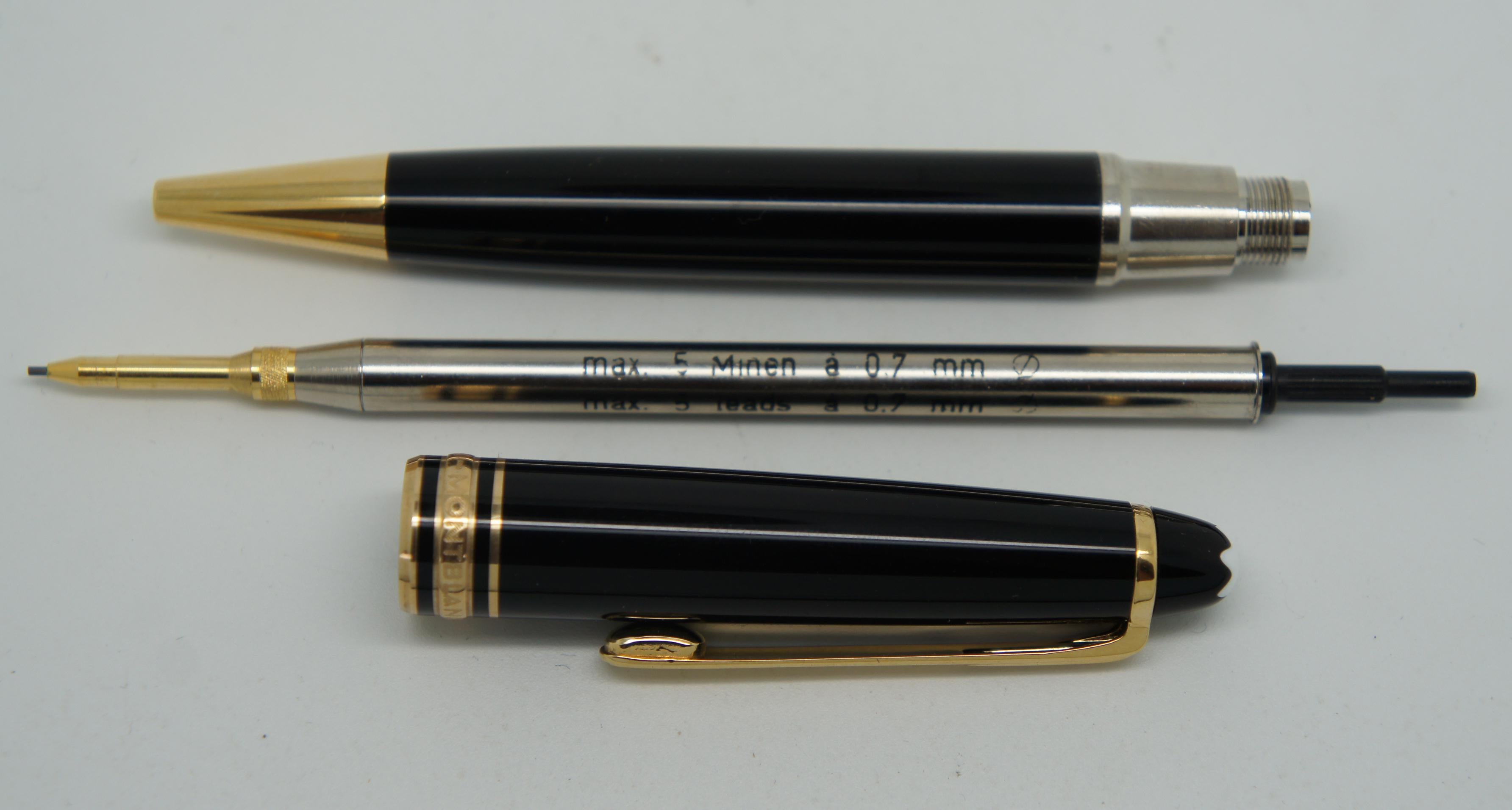 2 Montblanc LeGrand Meisterstuck Ballpoint Pen & Mechanical Pencil Leather Case 1