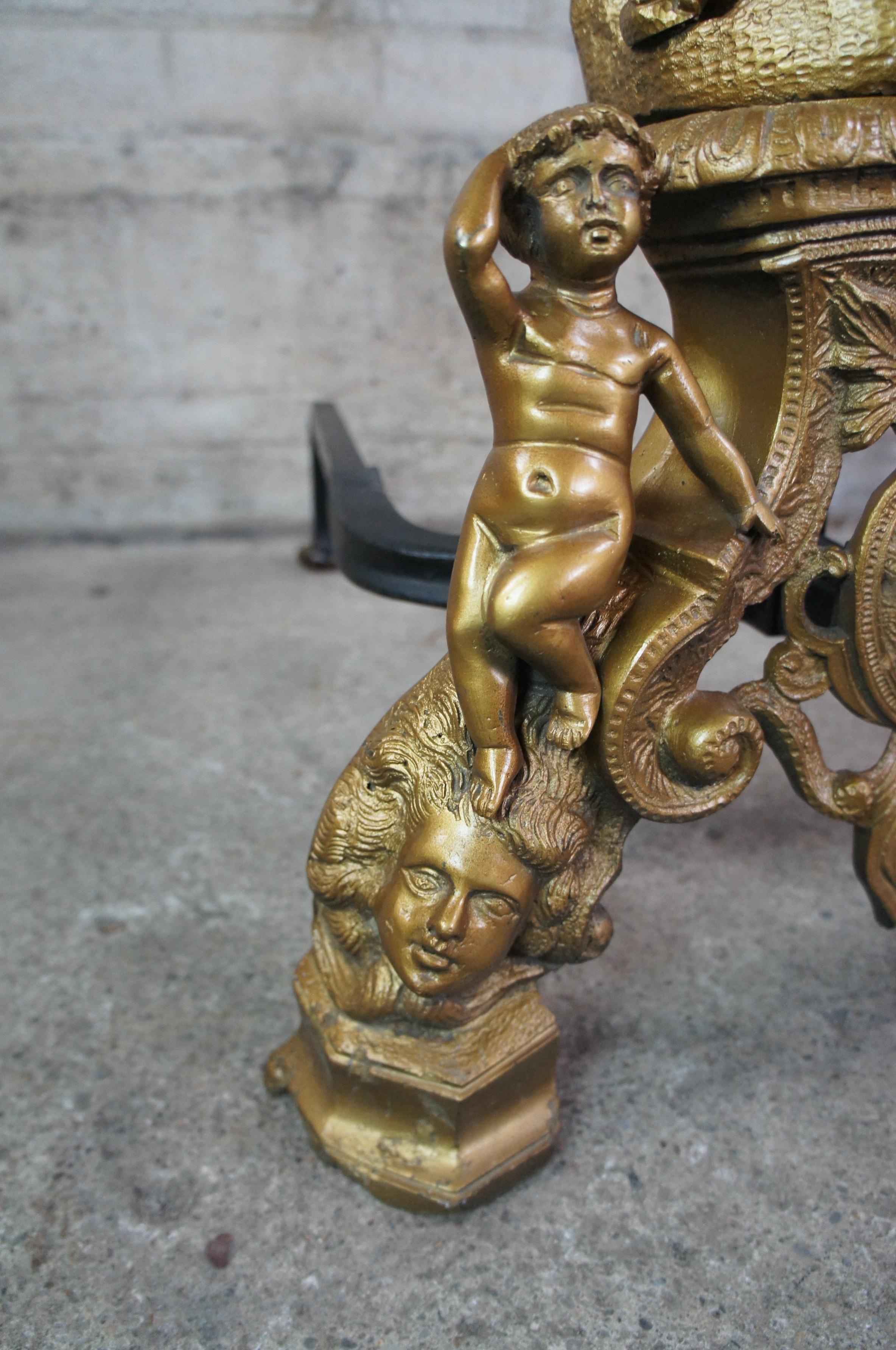 2 monumentale skulpturale Renaissance-Renaissance-Feuerböcke aus Bronze nach Giambologna im Angebot 6