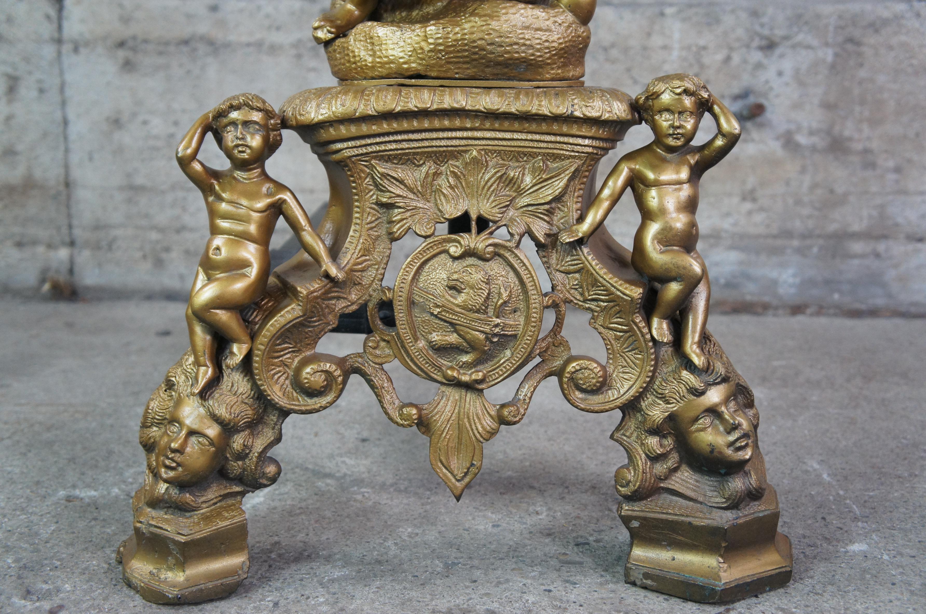 2 monumentale skulpturale Renaissance-Renaissance-Feuerböcke aus Bronze nach Giambologna im Zustand „Gut“ im Angebot in Dayton, OH