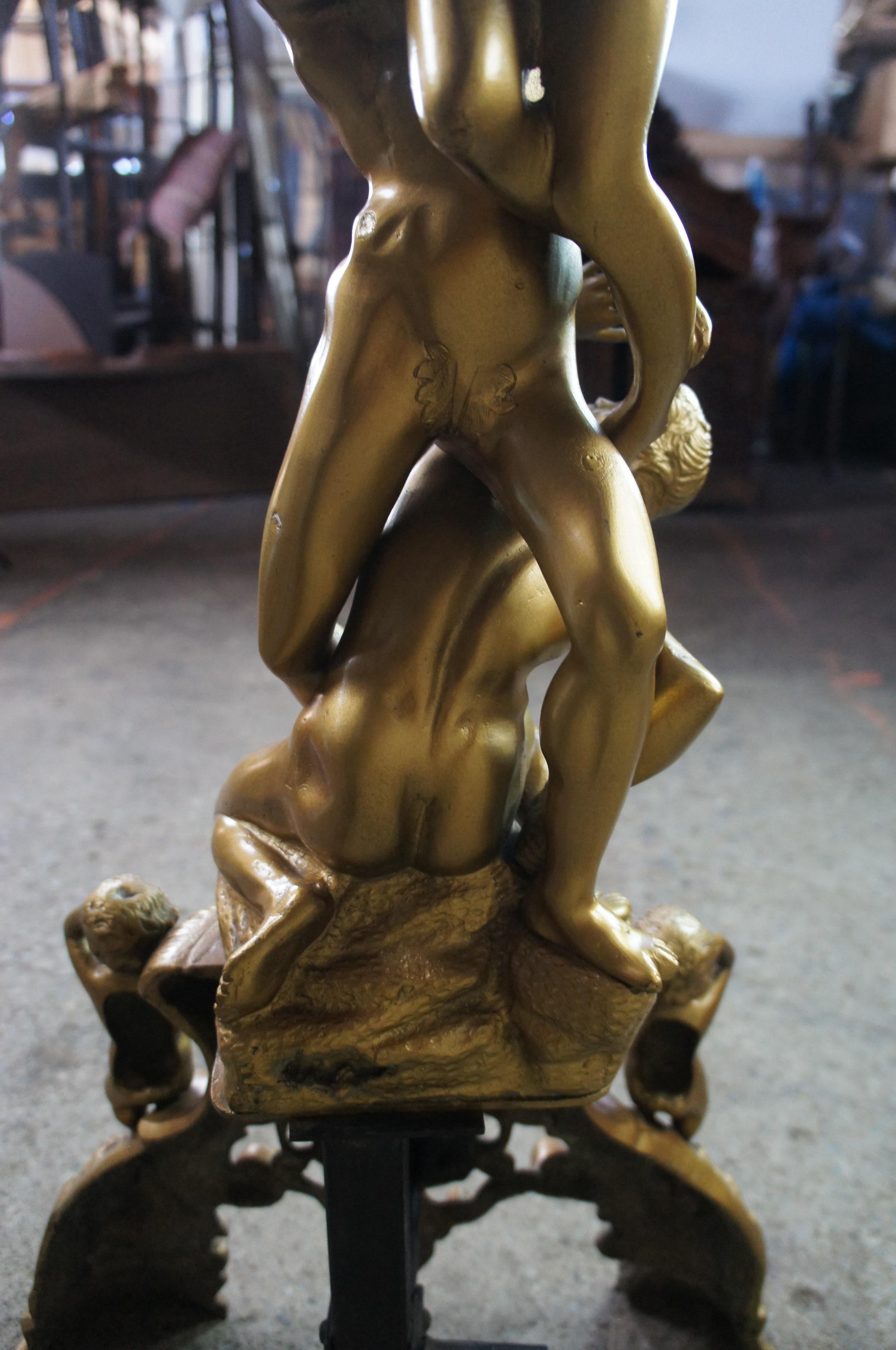 2 monumentale skulpturale Renaissance-Renaissance-Feuerböcke aus Bronze nach Giambologna im Angebot 2
