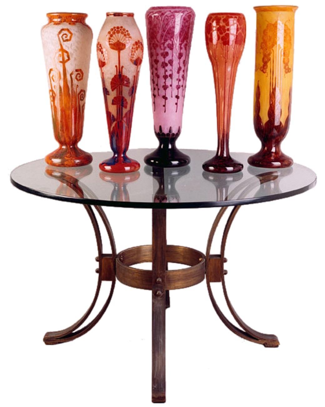 2 Vases Monumétal , Signe : Charder, Le Verre Francais ( Ferns Decoration ) en vente 4
