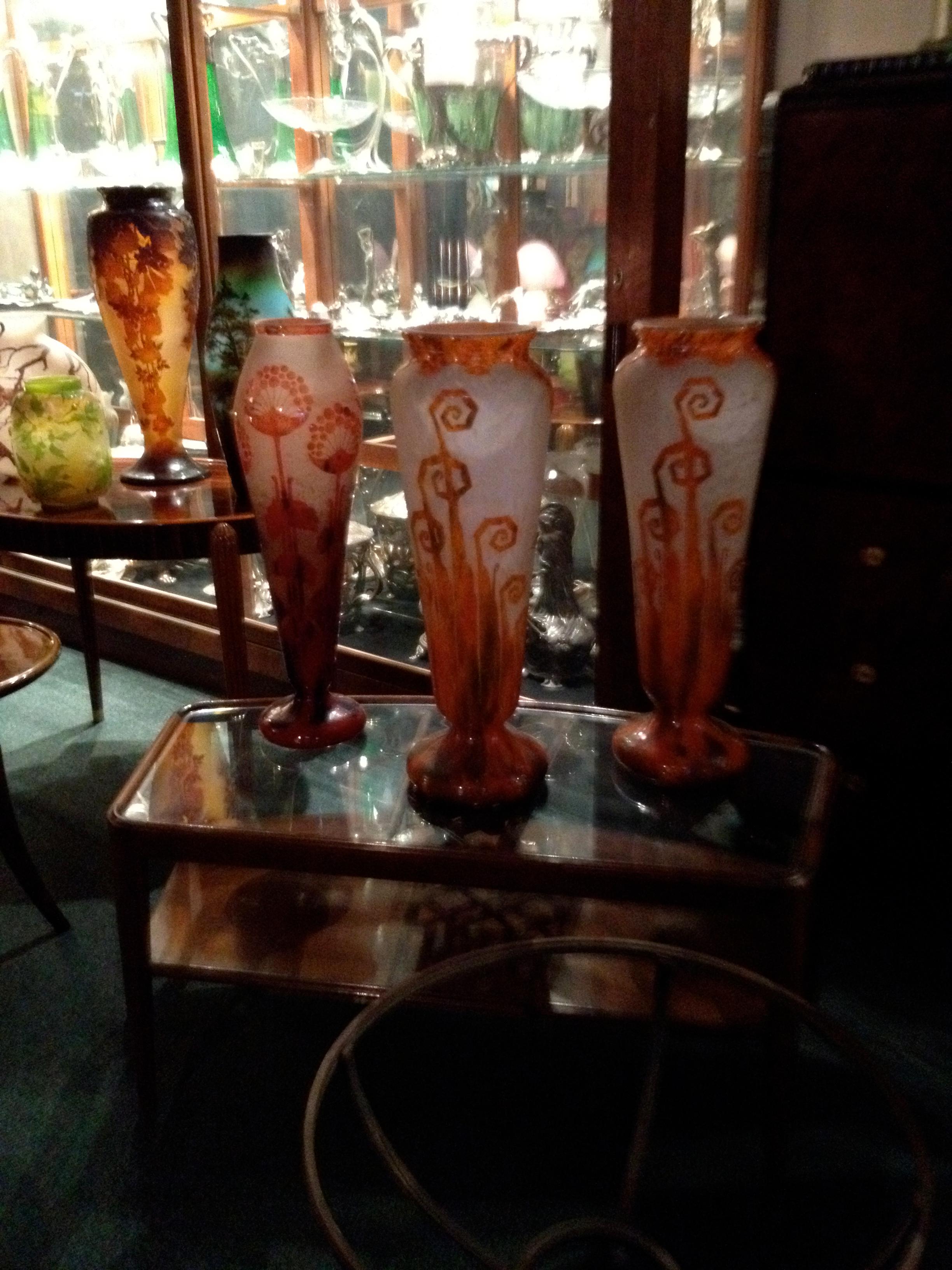 2 Monumetal Vases , Sign: Charder, Le Verre Francais ( Ferns Decoration ) For Sale 9