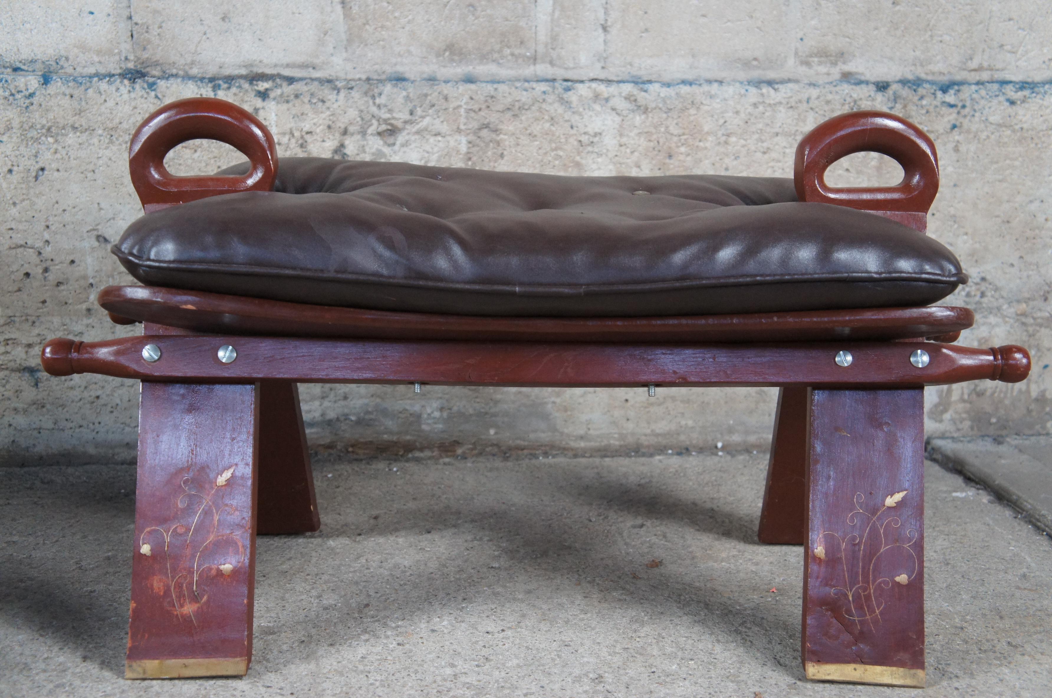 saddle leather bench seat