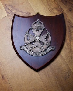 2 Mounted Regimental Shields on Mahogany Plaques, circa 1920