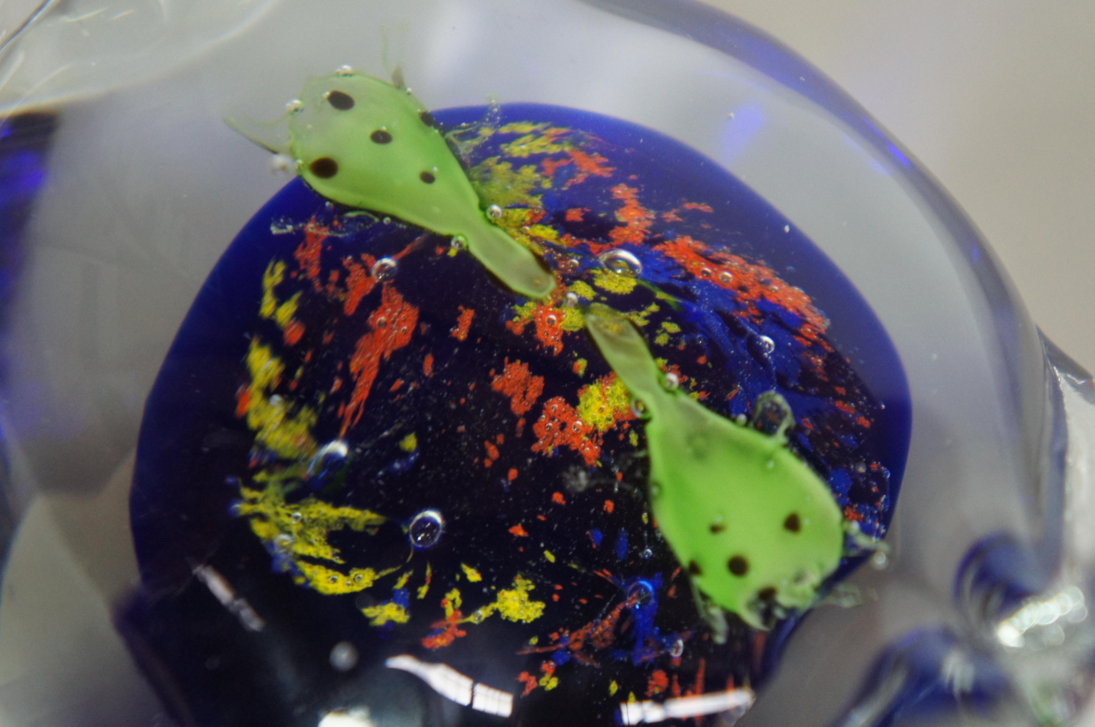 2 Murano Italian Art Glass Sea Turtle Aquarium Figurines Paperweights Pair For Sale 5