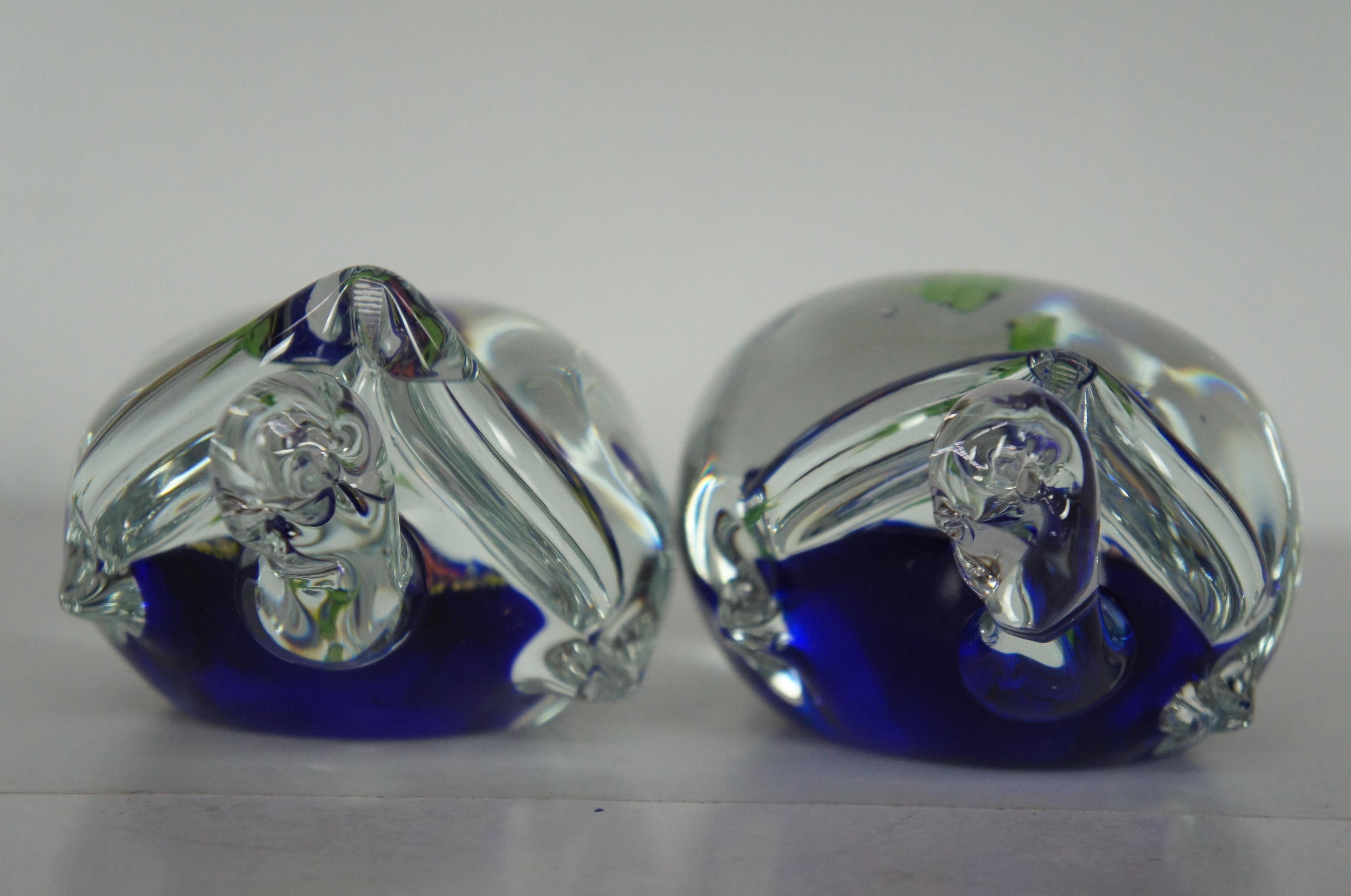2 Briefbeschwerer aus italienischem Murano-Kunstglas mit Seeschildkröten-Aquariumfiguren, Paar im Zustand „Gut“ im Angebot in Dayton, OH