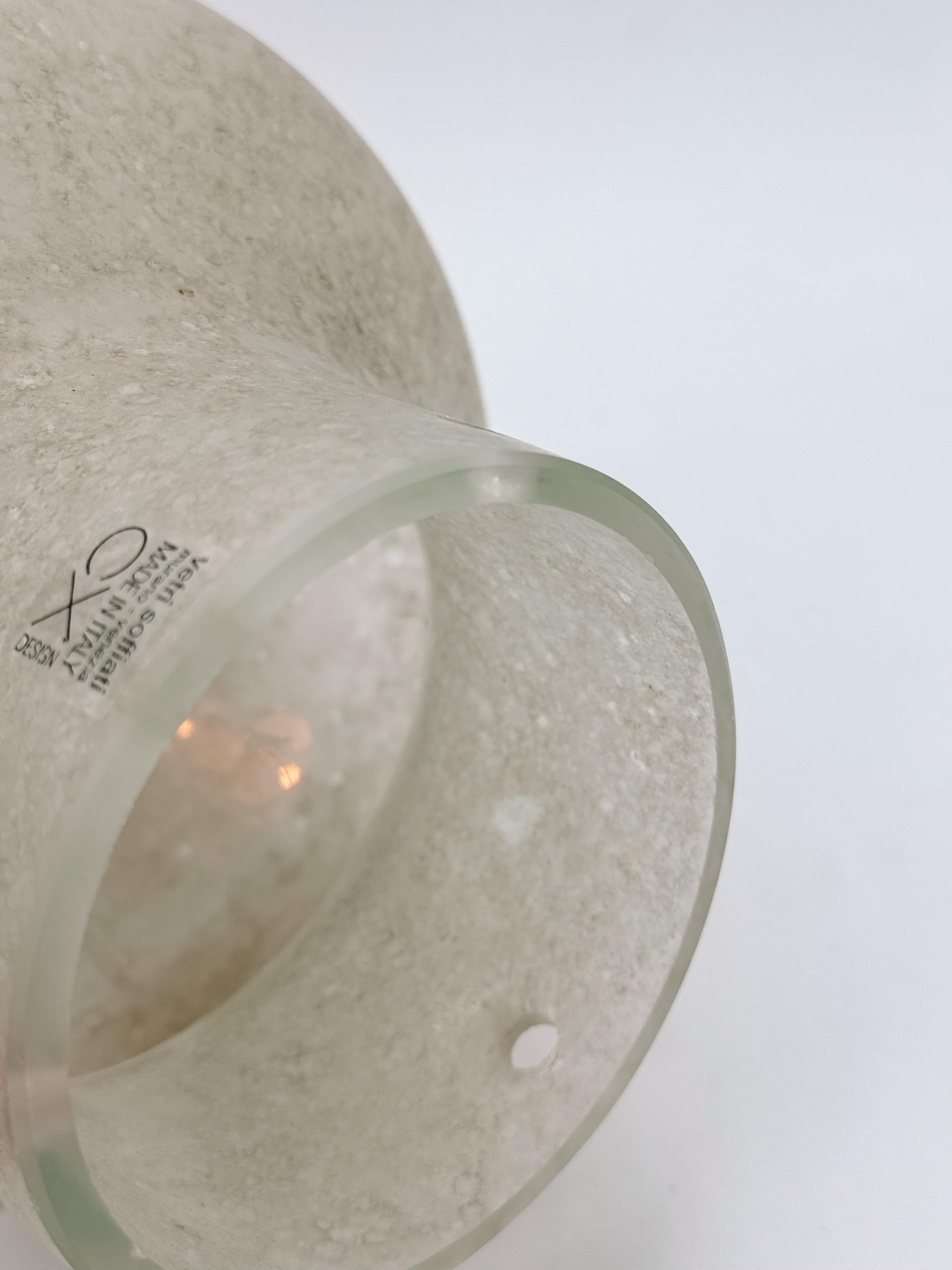 2 Murano Scavo Glass Double Gourd Pendant Fixture by Vetri Soffiati, Italy For Sale 4