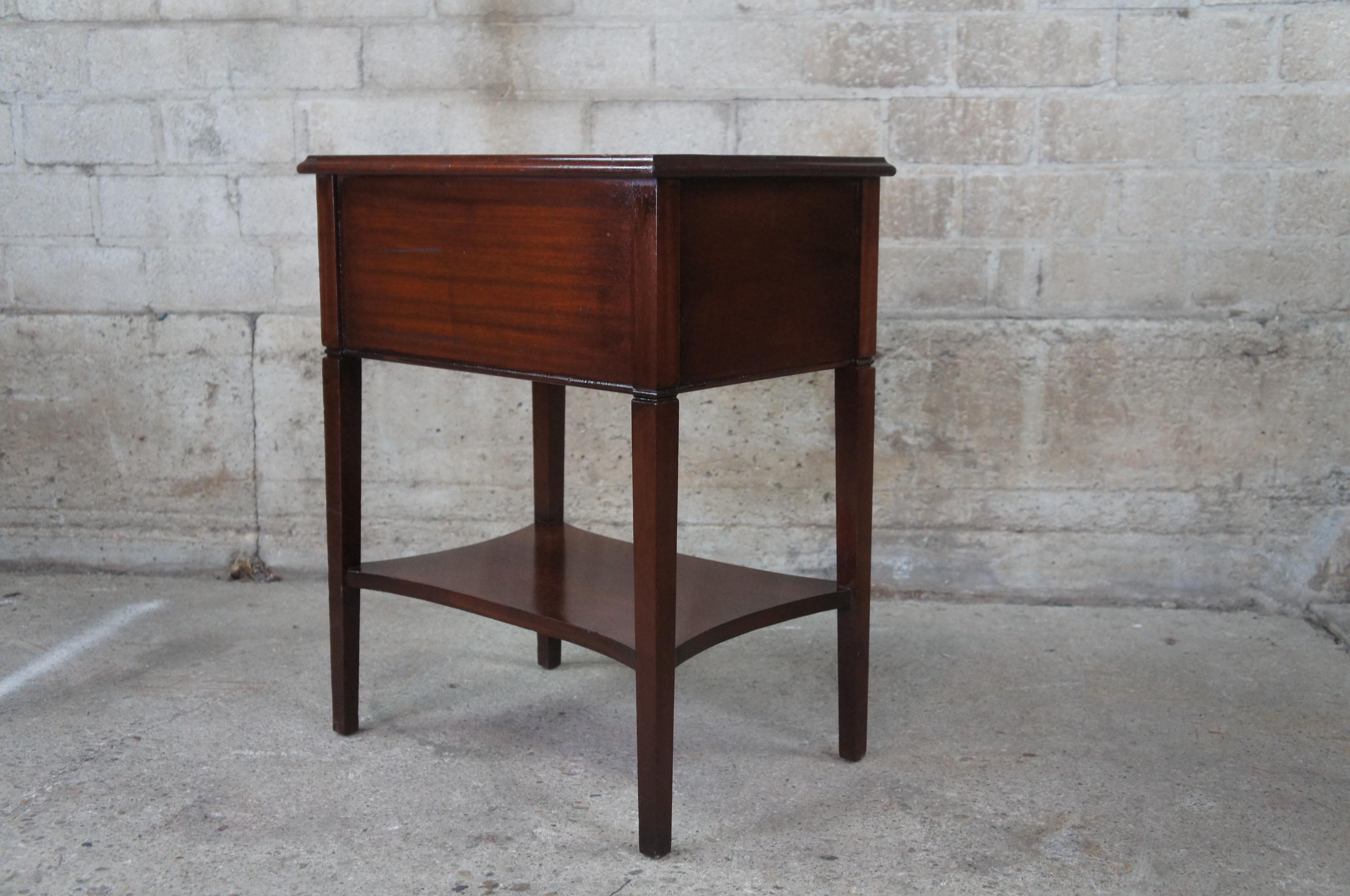 2 N. Snellenburg & Co Sheraton Mahogany Nighstand Commode End Tables Mid Century 6