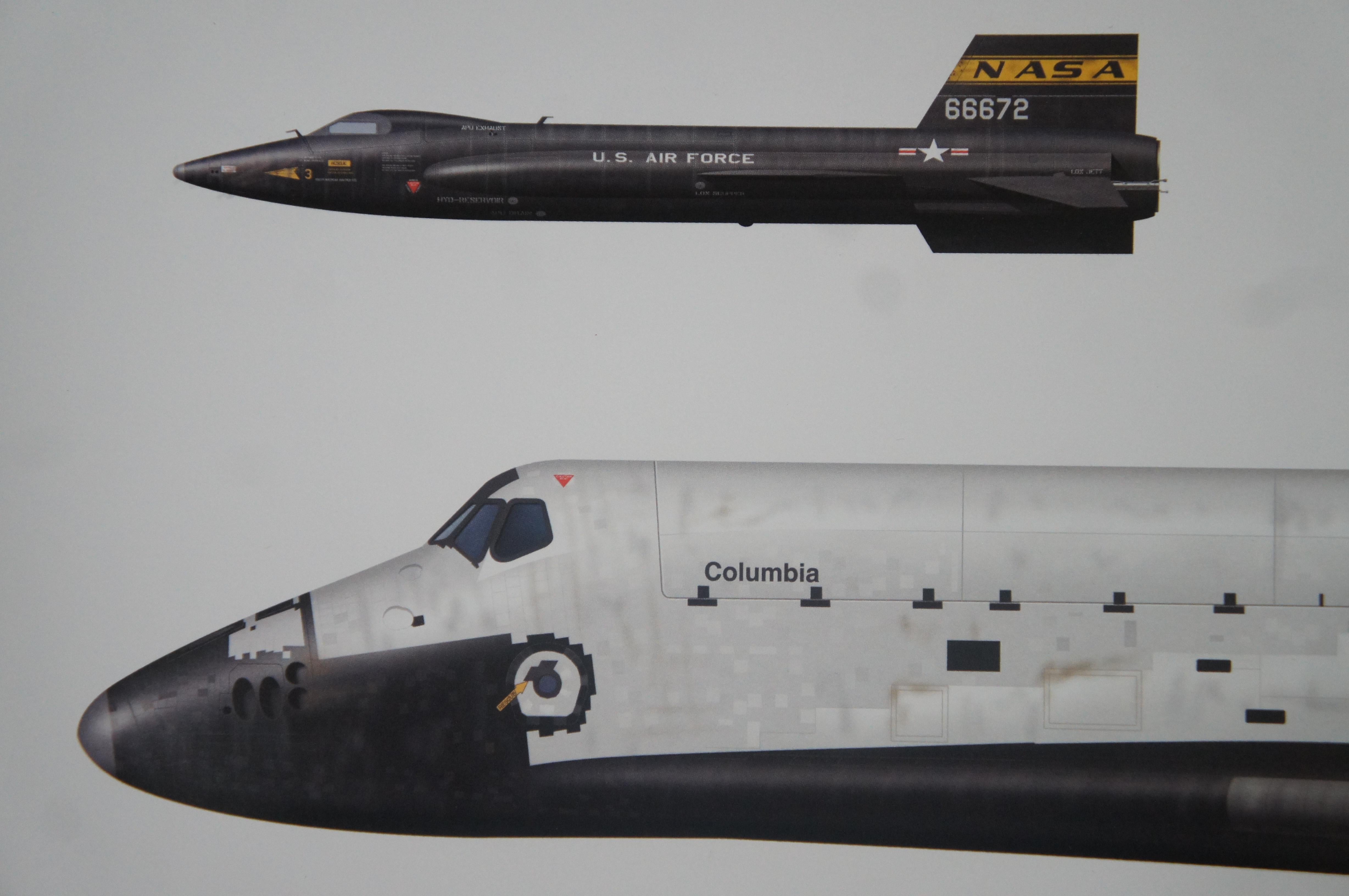 2 National Aviation Hall of Fame Airplane Prints FW 731 Space Shuttle  For Sale 3