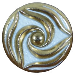 2 National Lock Co Medalist White Gold Rosette Knob Drawer Pull Nouveau