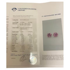 2 diamantes sueltos Argyle Fancy rosa violáceo: 0,046ct x 2. Certificado GSL