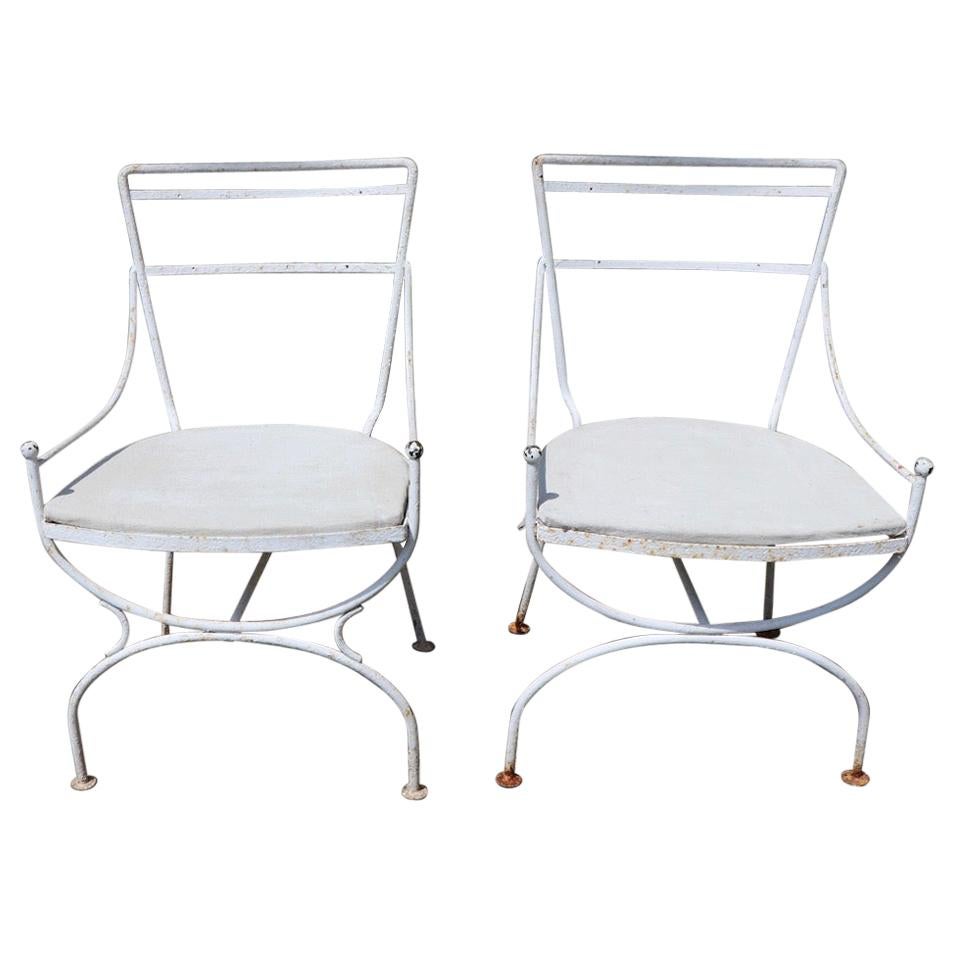2 Neoclassic Form Garden Chairs