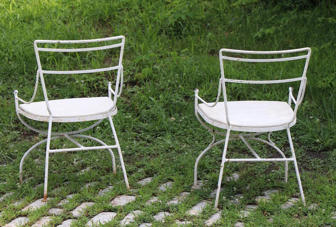 Hollywood Regency 2 Neoclassic Form Garden Chairs