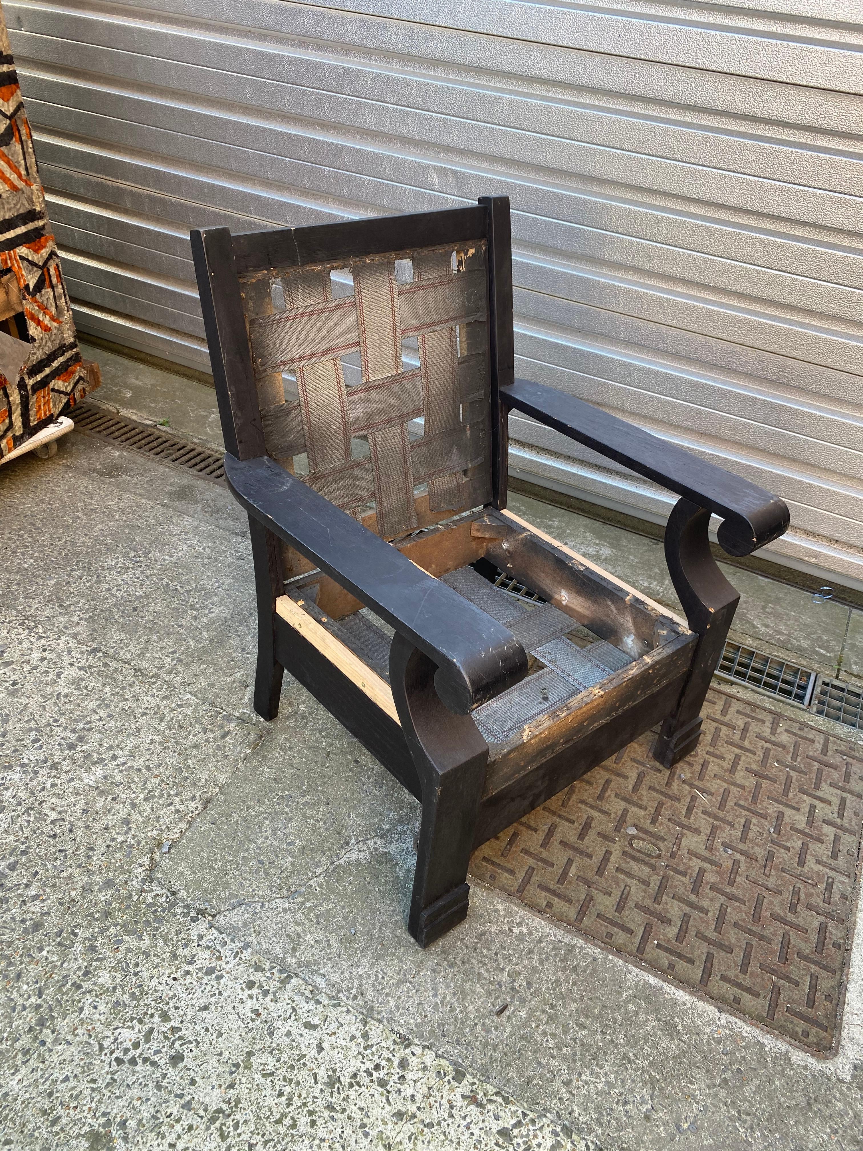 2 Neo Classic Oak Armchairs circa 1950 to Fully Restore For Sale 2