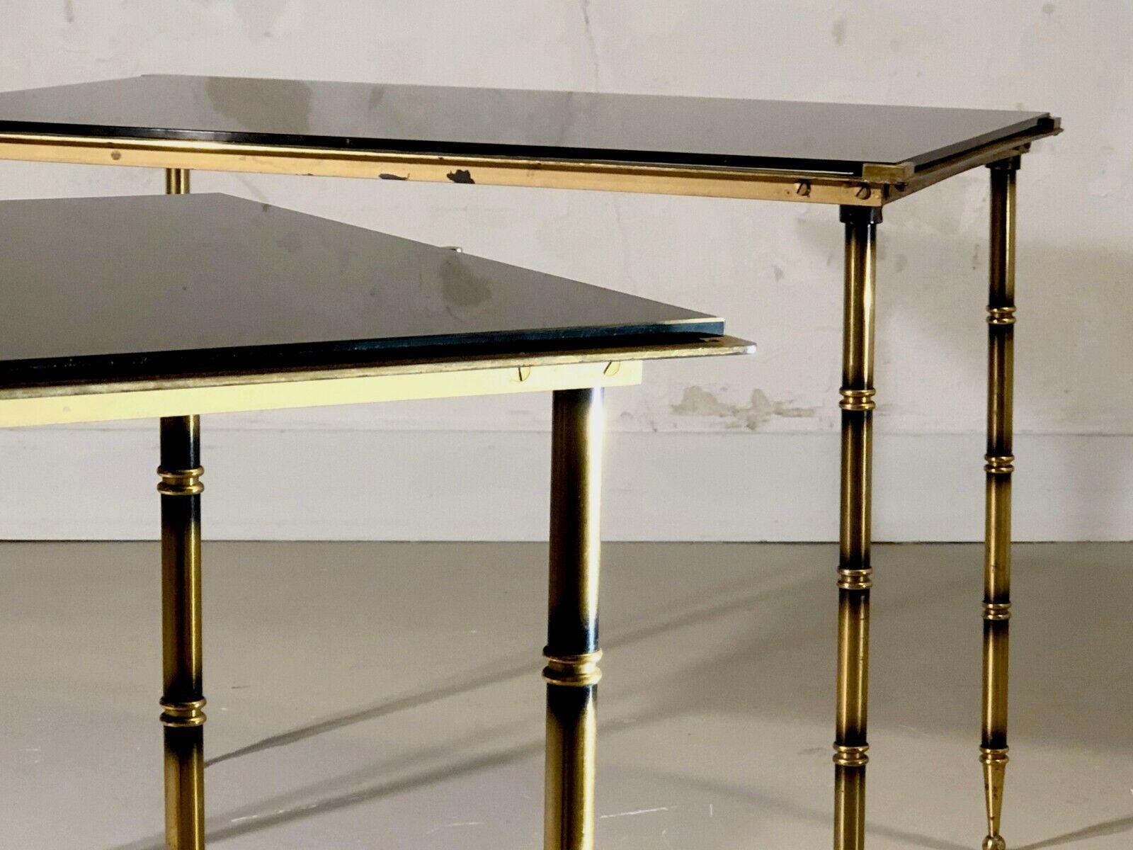 Mid-20th Century 2 NEO-CLASSICAL ART-DECO Side or COFFEE TABLES by MAISON BAGUES, France 1960 For Sale