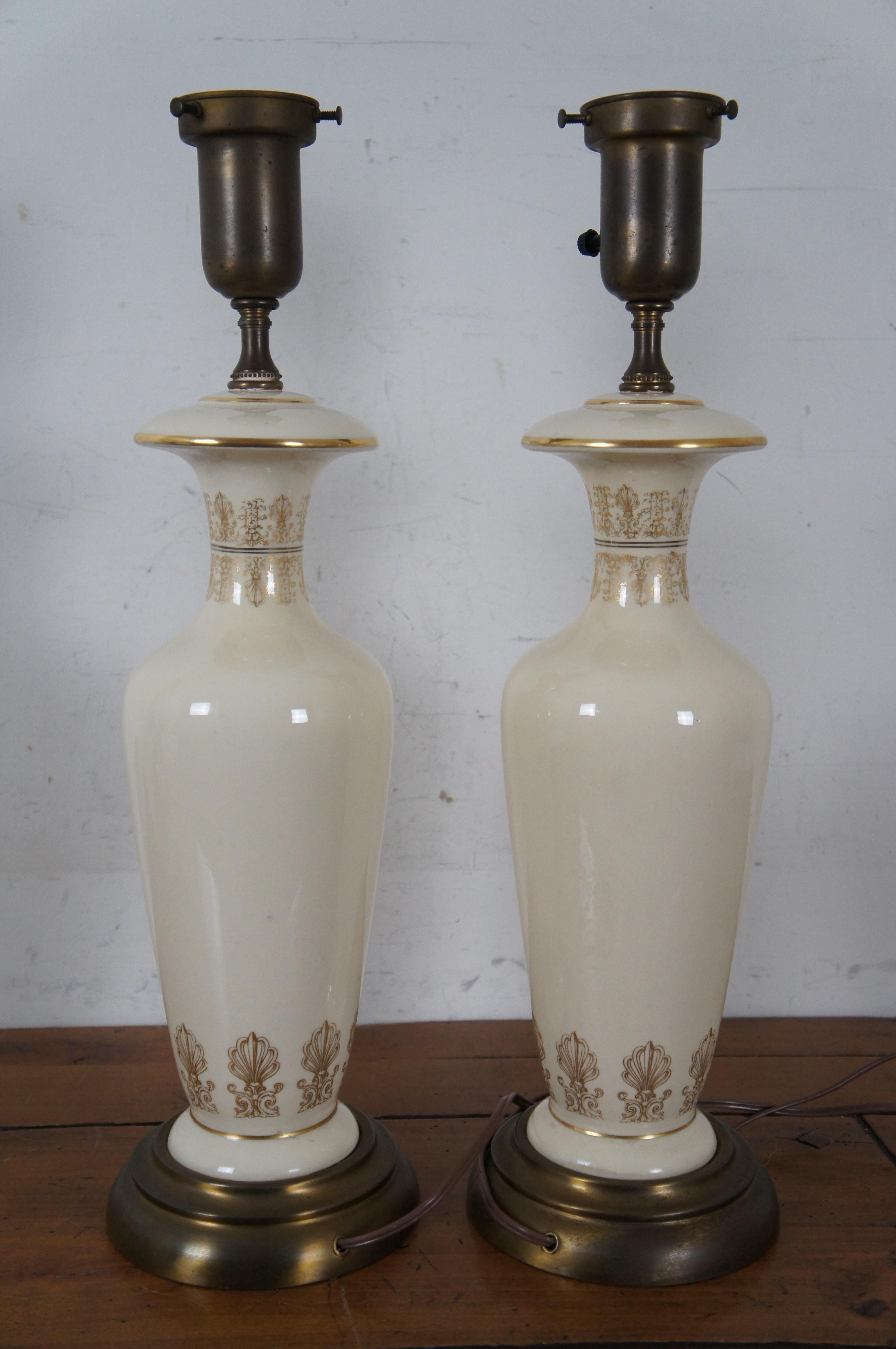 2 Neoclassical Grecian Cameo Face Ceramic Torchiere Table Lamps 28