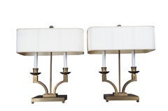 2 Neoclassical Modern Laurent Bouillotte Table Lamps by Baker Jacques Garcia 22"