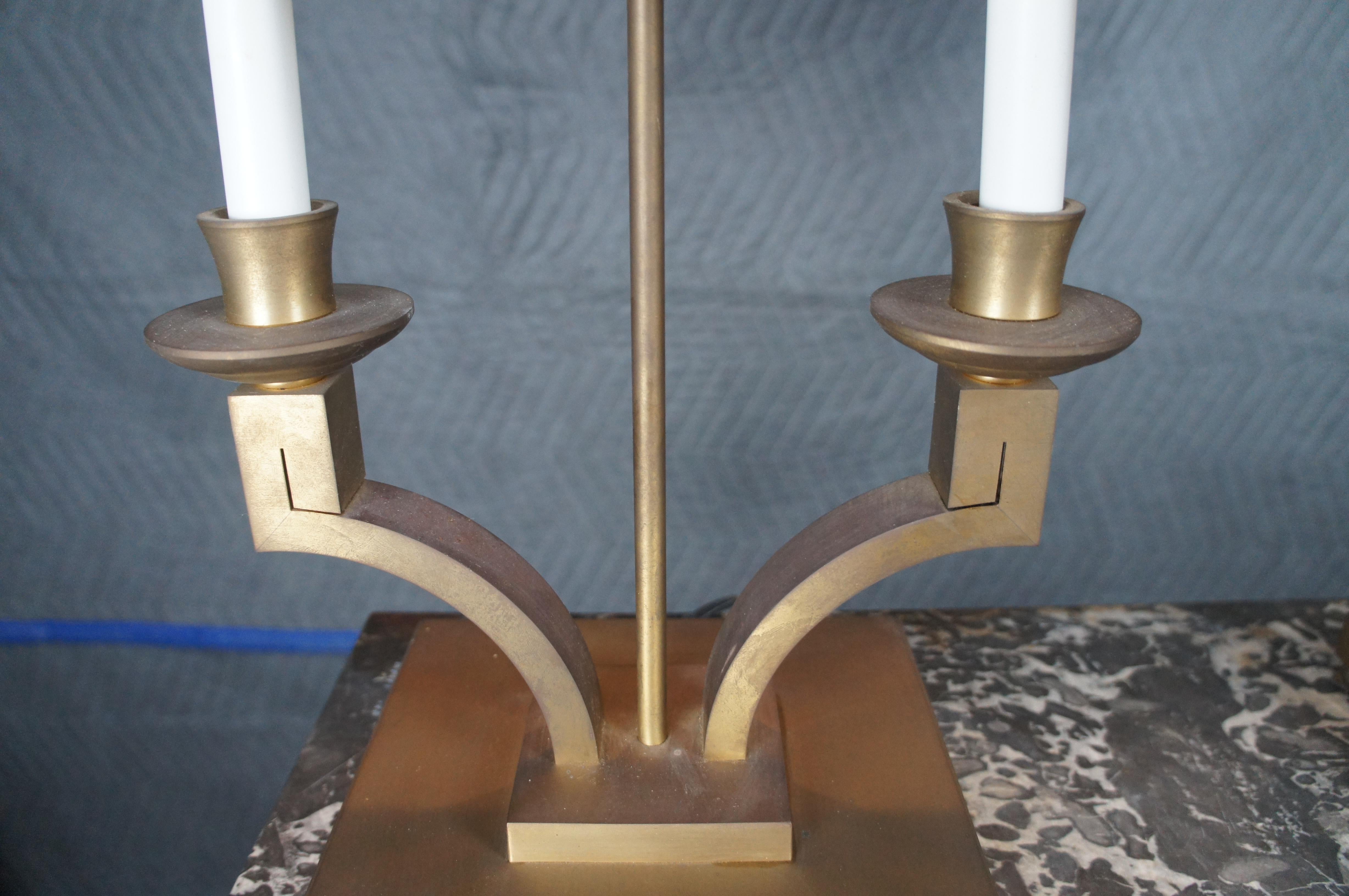 Brass 2 Neoclassical Modern Laurent Bouillotte Table Lamps by Baker Jacques Garcia 22