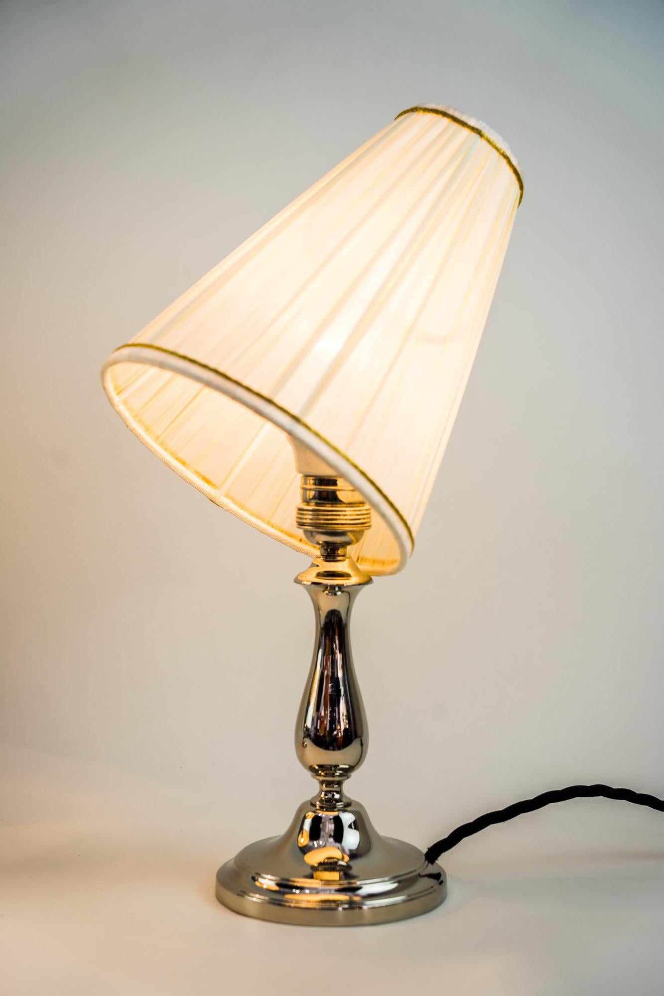2 Nickel-Plated Table Lamps Vienna around 1920s 3