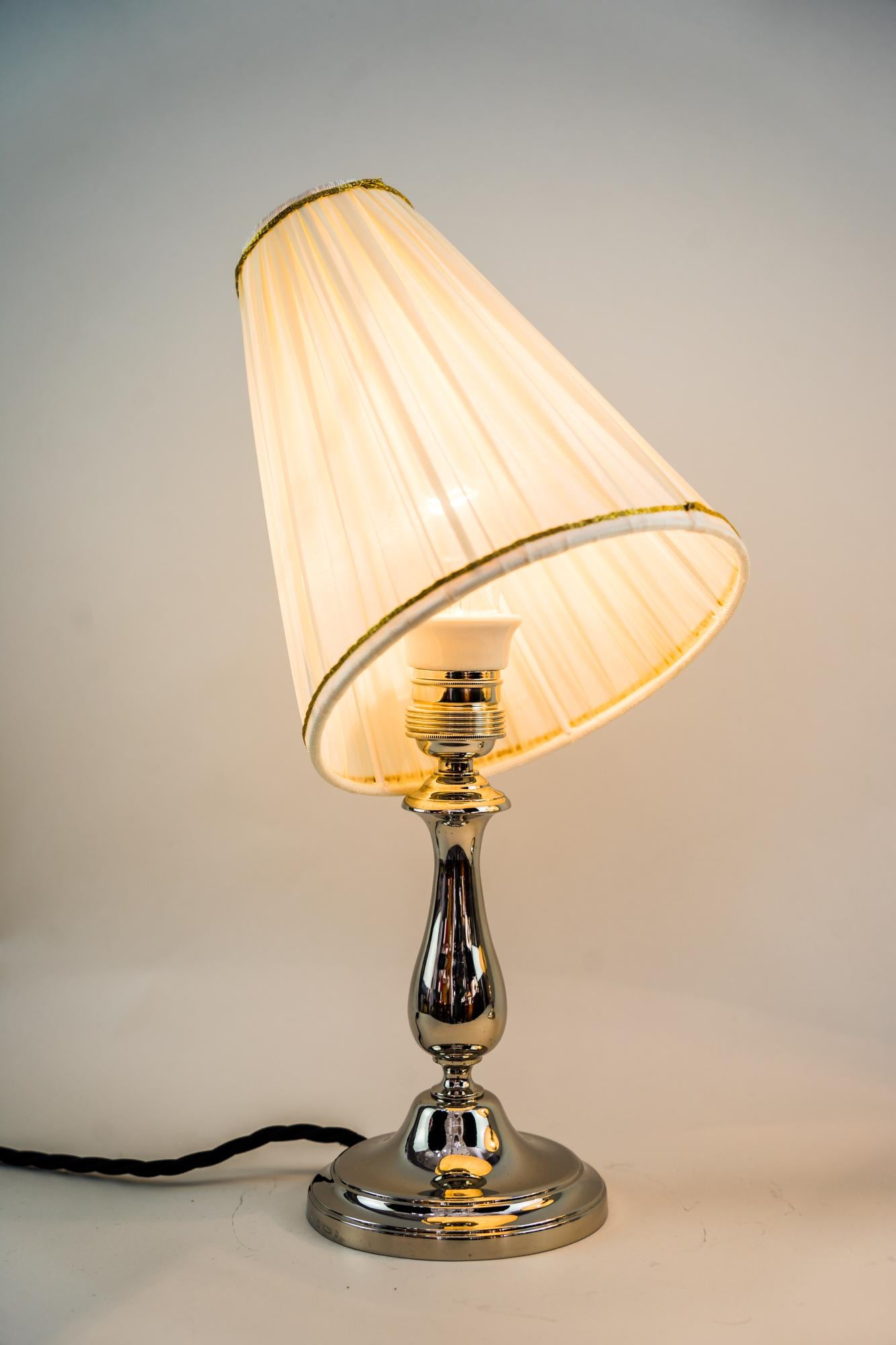 2 Nickel-Plated Table Lamps Vienna around 1920s 4