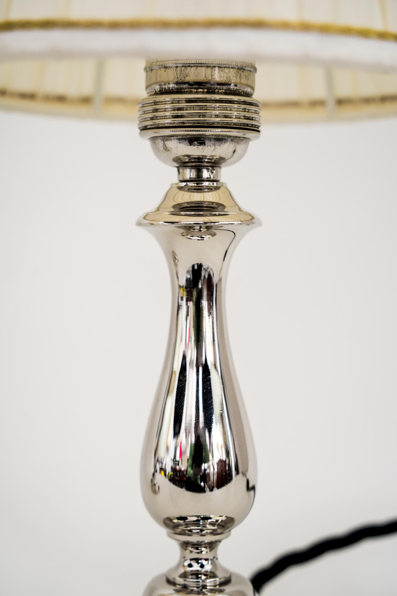 2 Nickel-Plated Table Lamps Vienna around 1920s 8