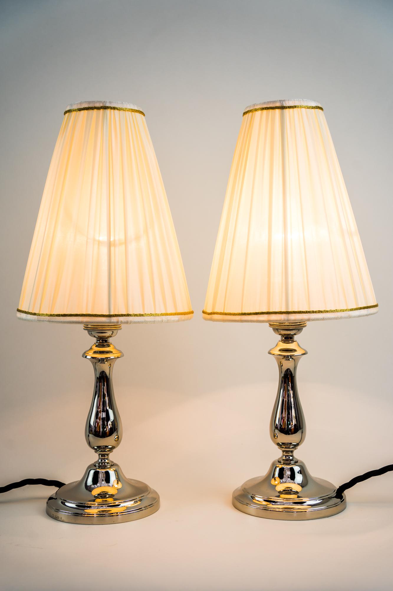 2 nickel-plated table lamps vienna around 1920s
Shades are replaced ( new ).