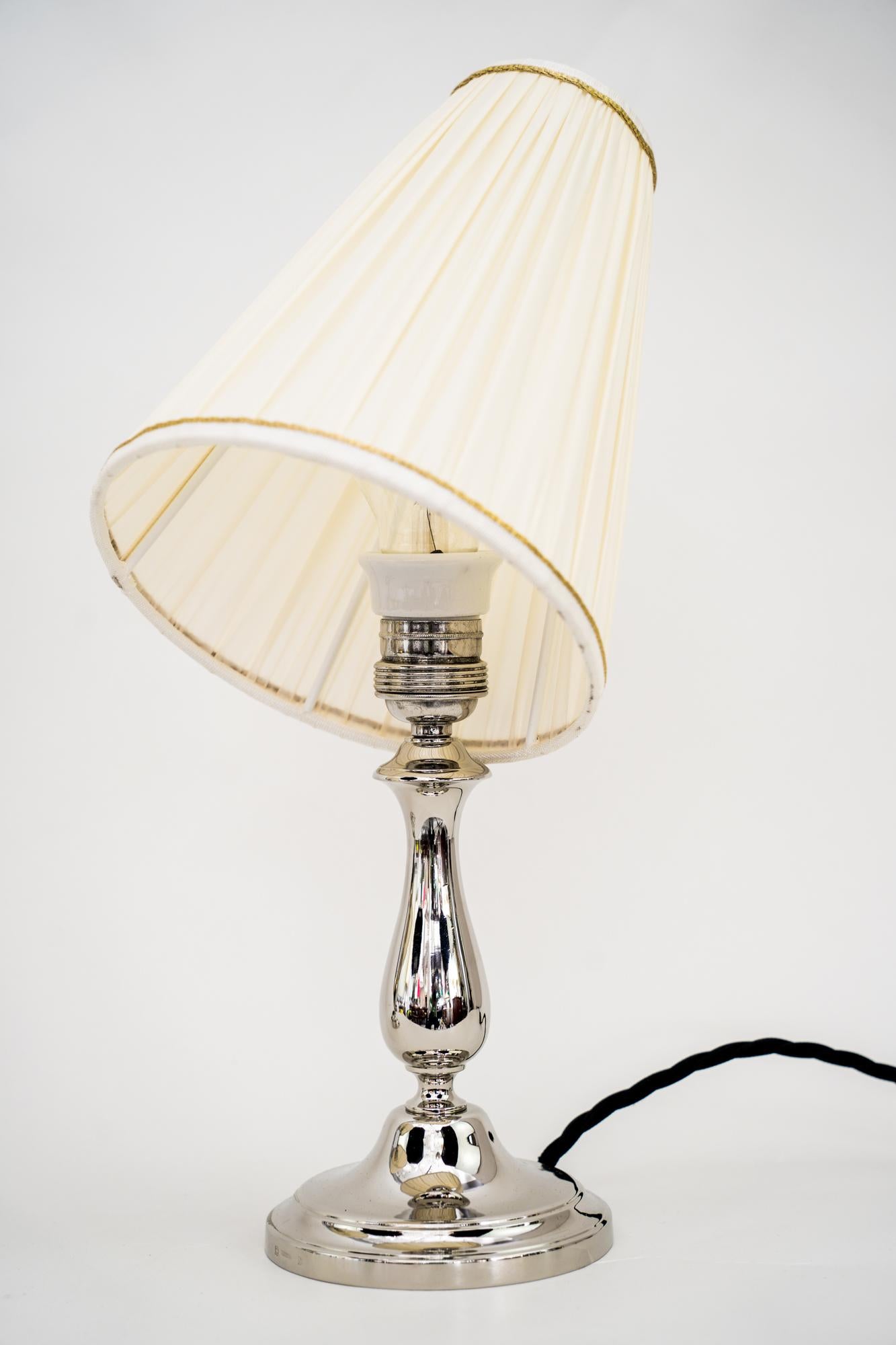 Early 20th Century 2 Nickel-Plated Table Lamps Vienna around 1920s