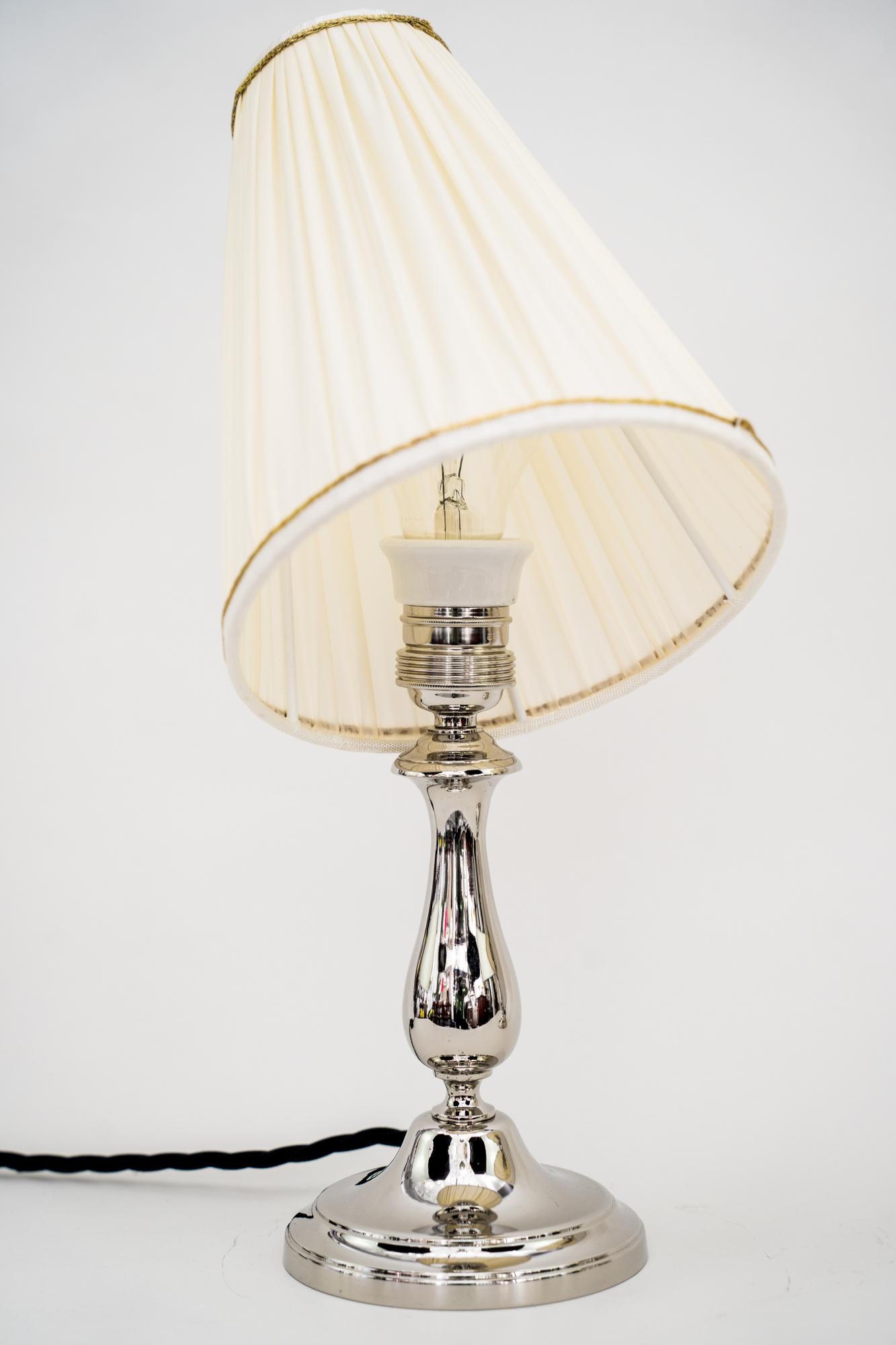 Brass 2 Nickel-Plated Table Lamps Vienna around 1920s