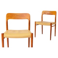 2 Sedie Niels Moller, modello 75, Danese, Teak, anni '50 Vintage