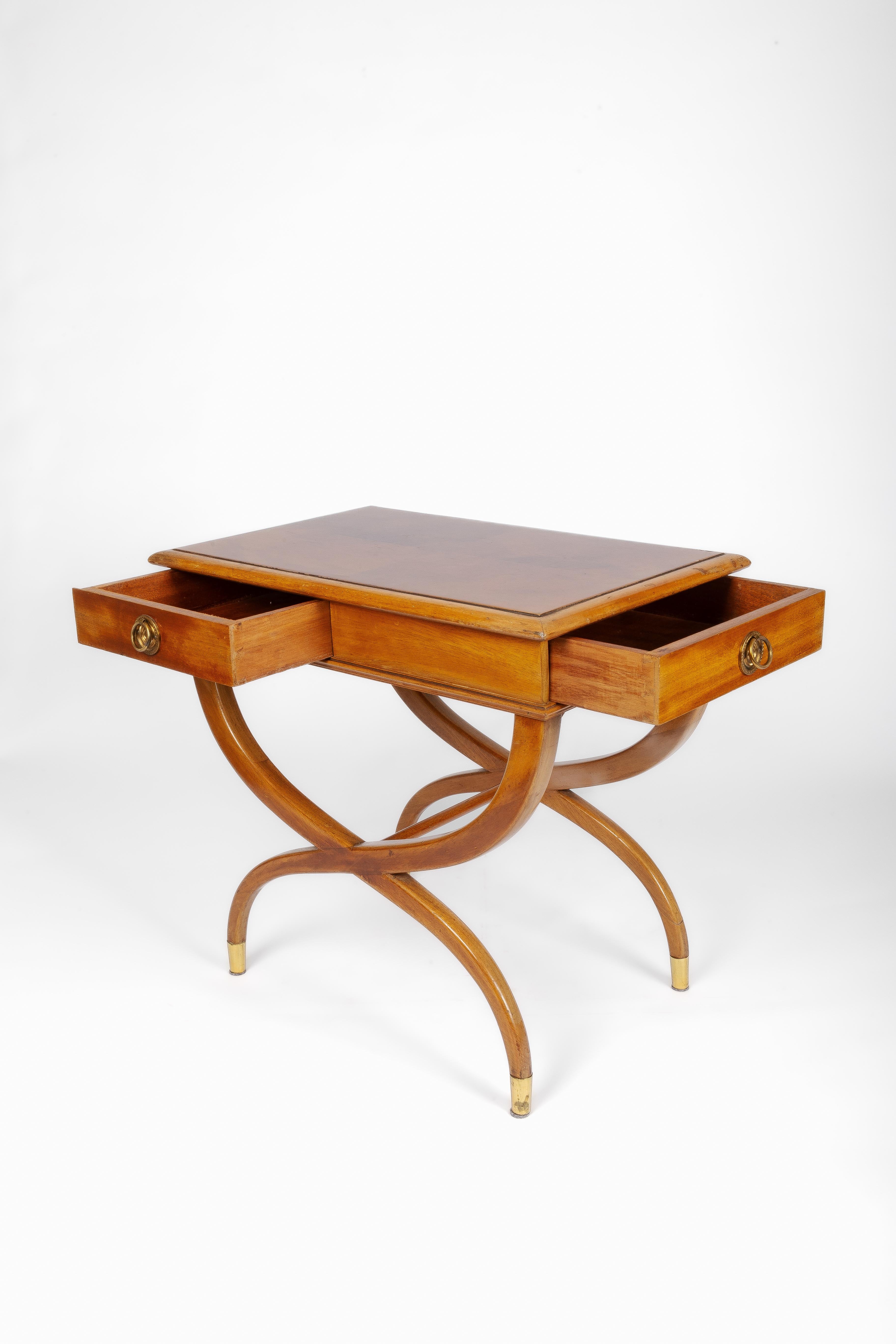 2 Night stands gondola form, 1940's regency style For Sale 6
