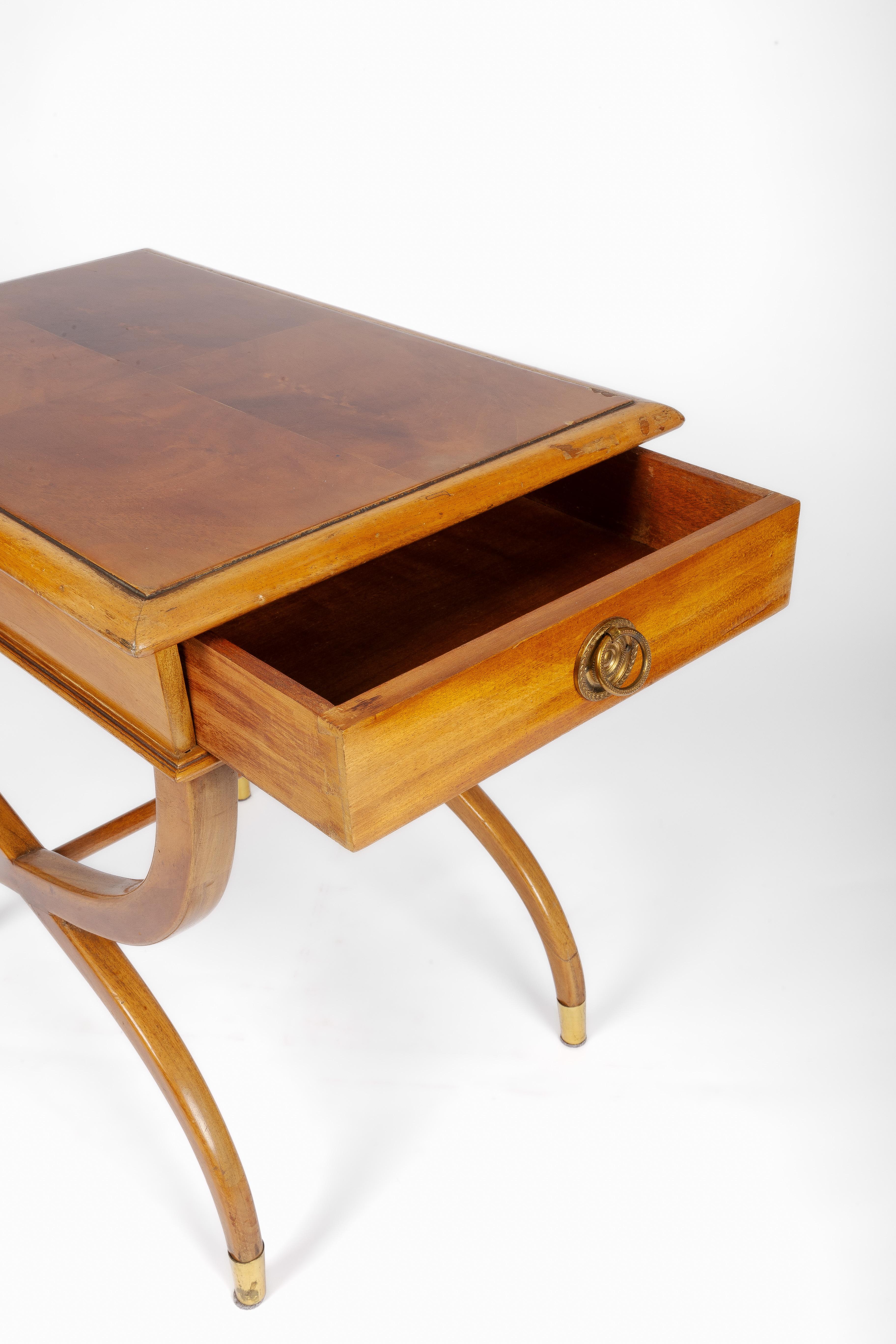 2 Night stands gondola form, 1940's regency style For Sale 7