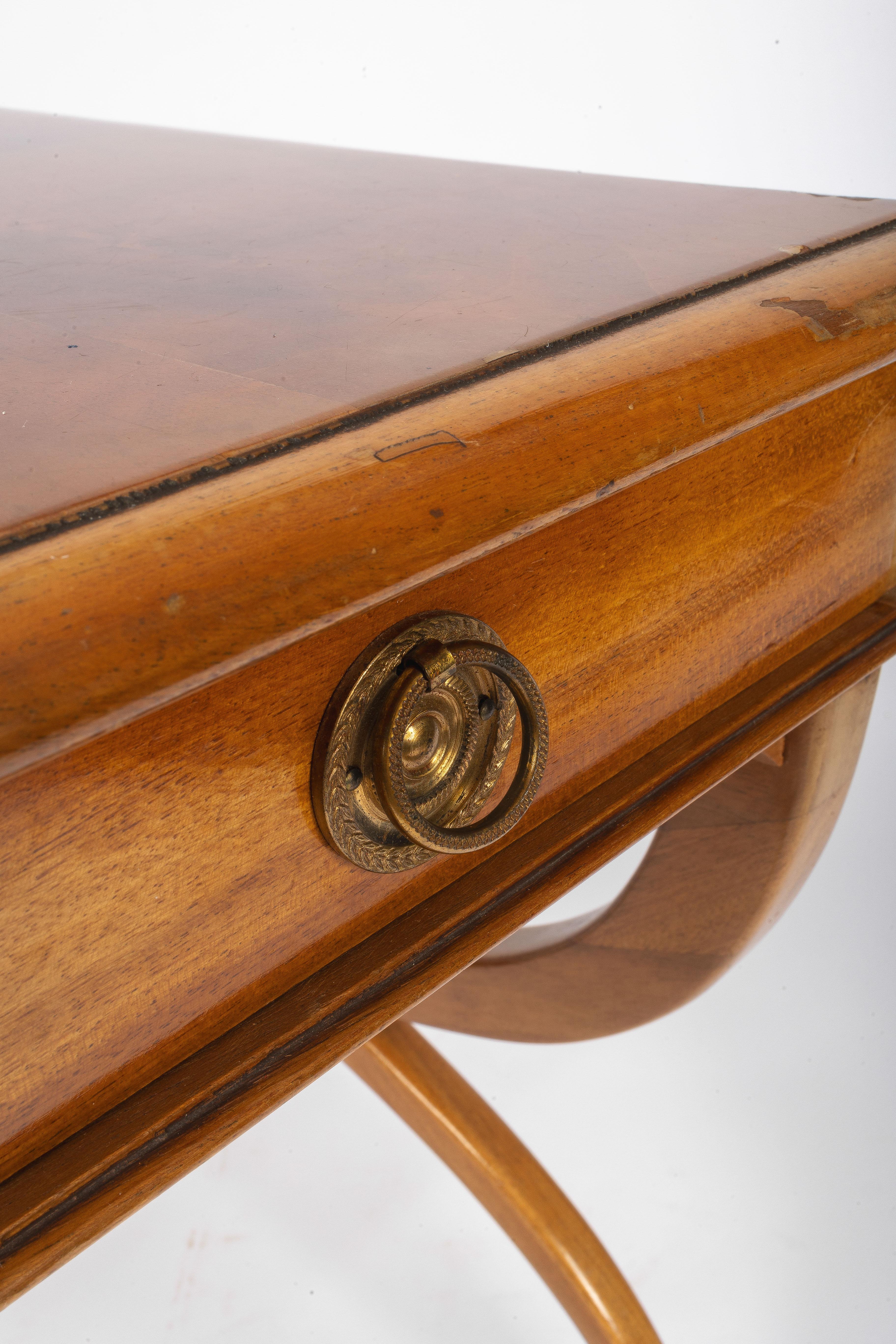 2 Night stands gondola form, 1940's regency style For Sale 9